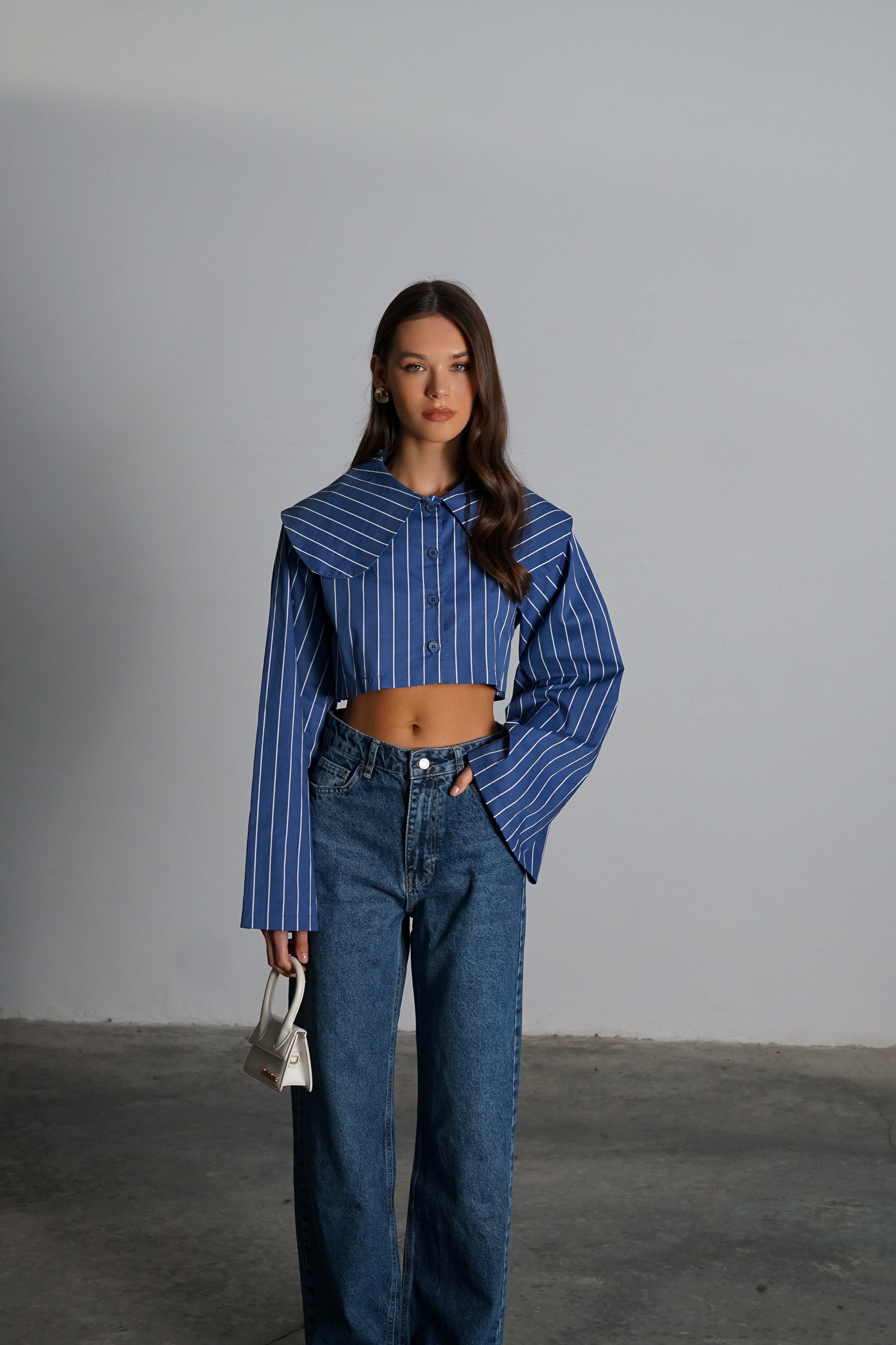 חולצת קרמברי-כחול פסים