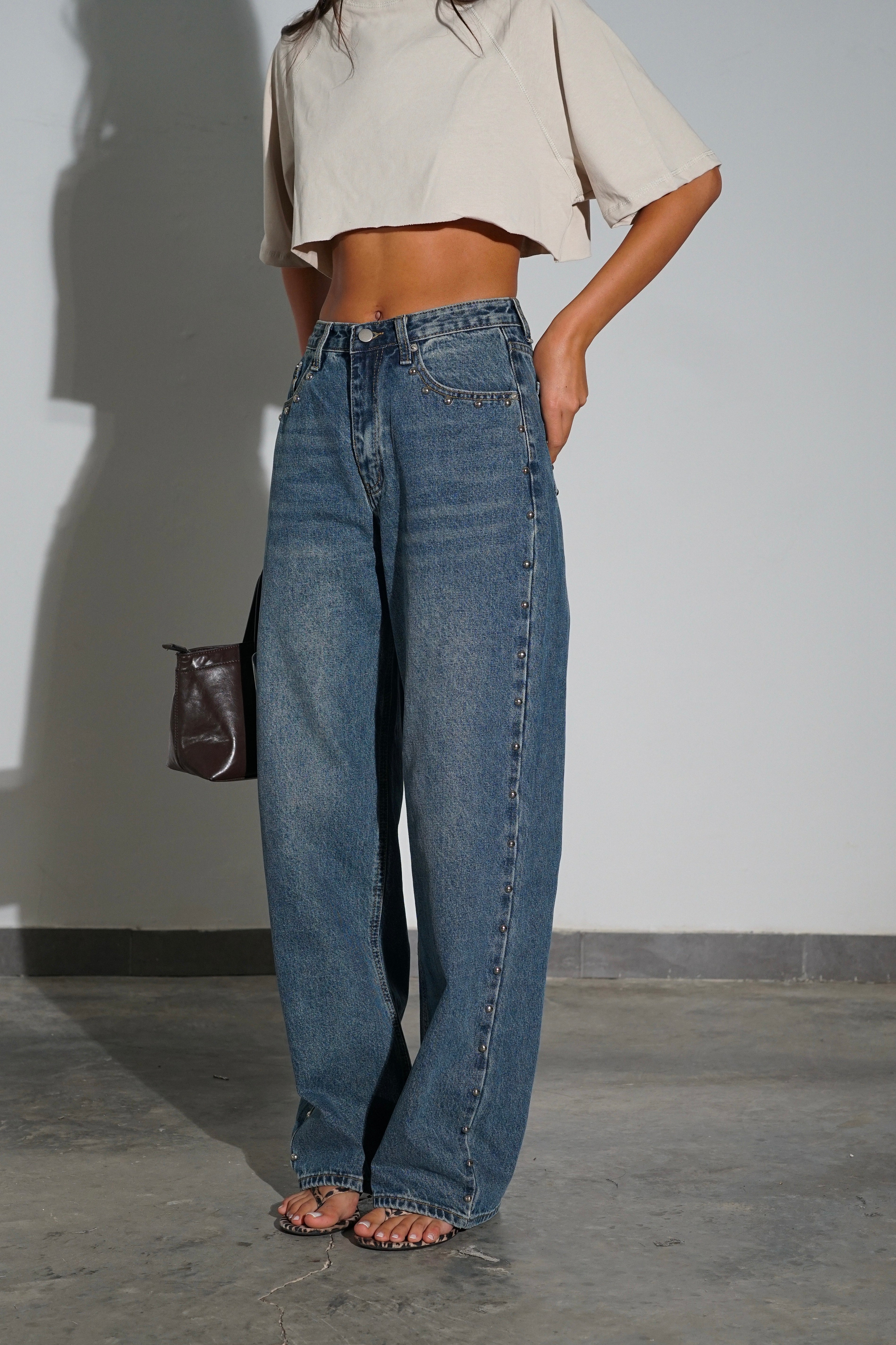 ג'ינס פאנקי-כחול כהה