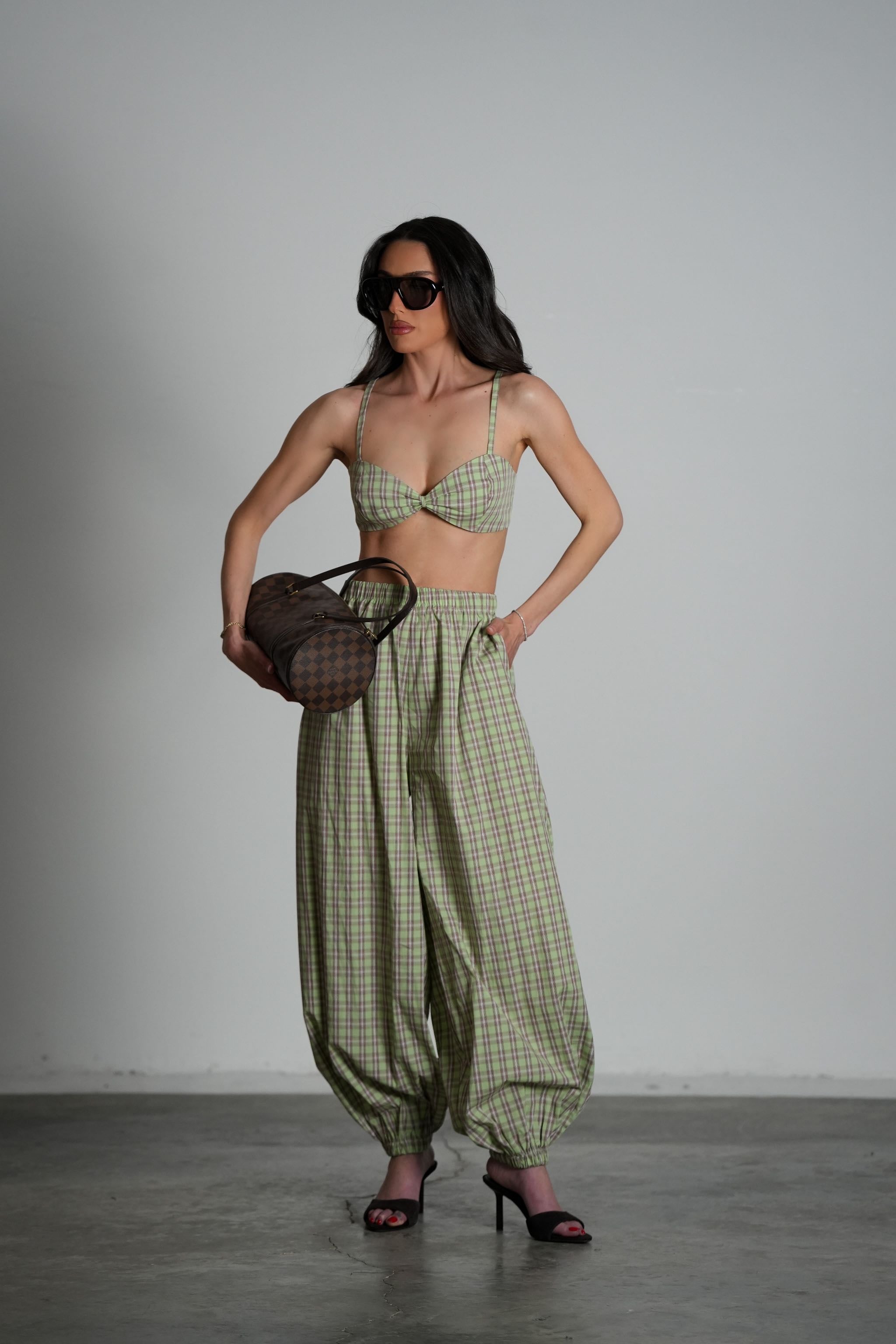 חליפת דלני-ירוק משבצות