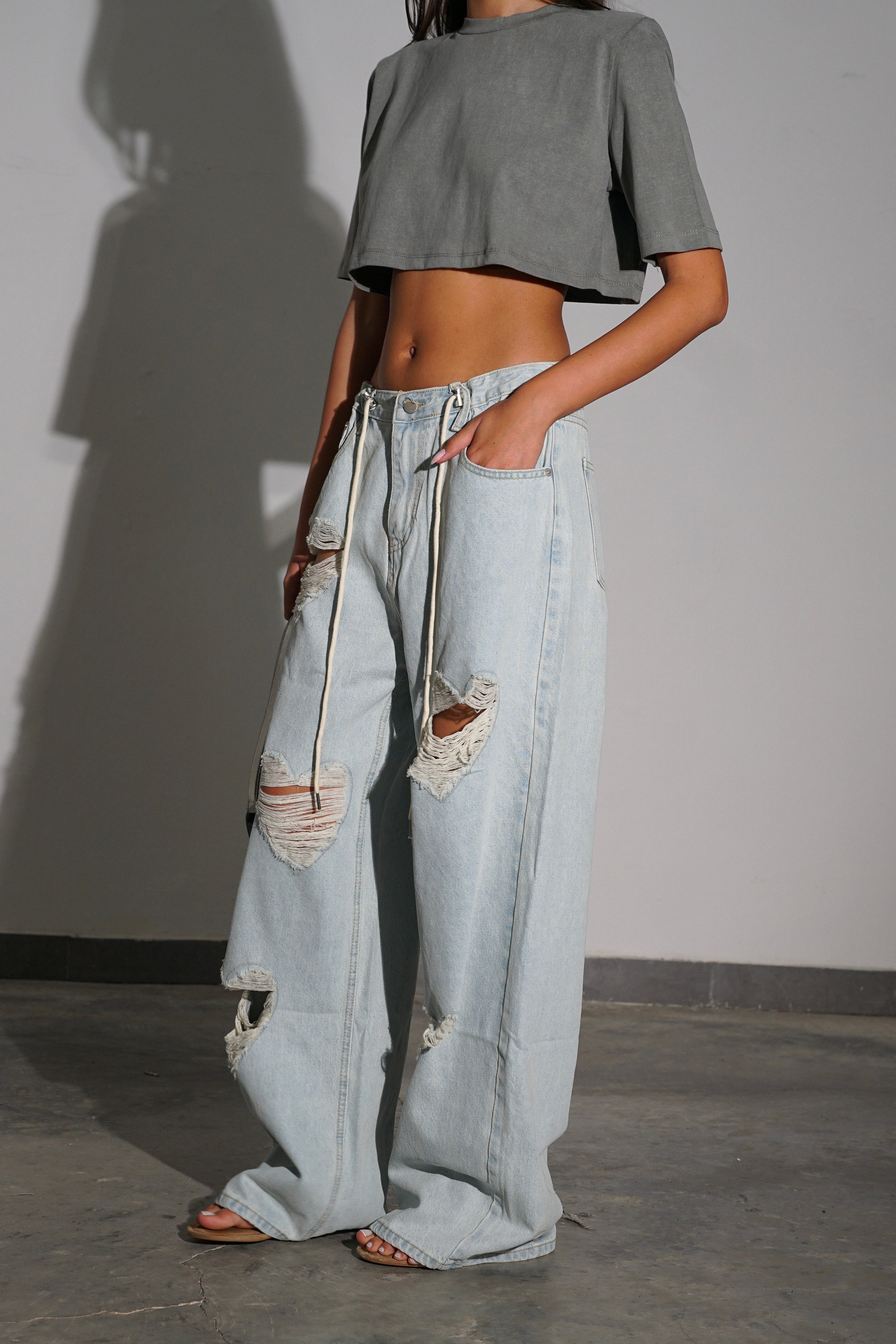 ג'ינס לבבות-כחול בהיר