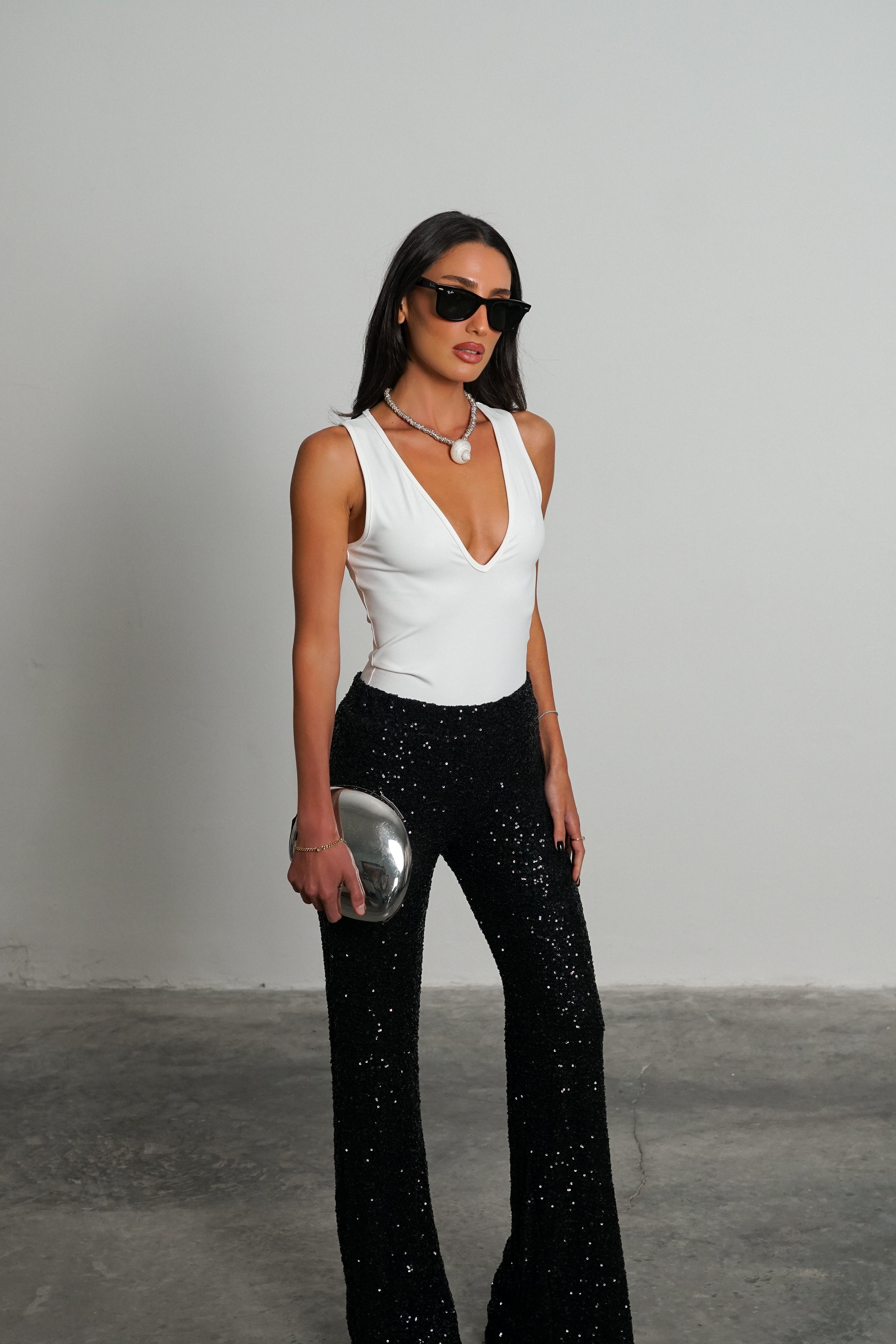 בגד גוף פולי-לבן