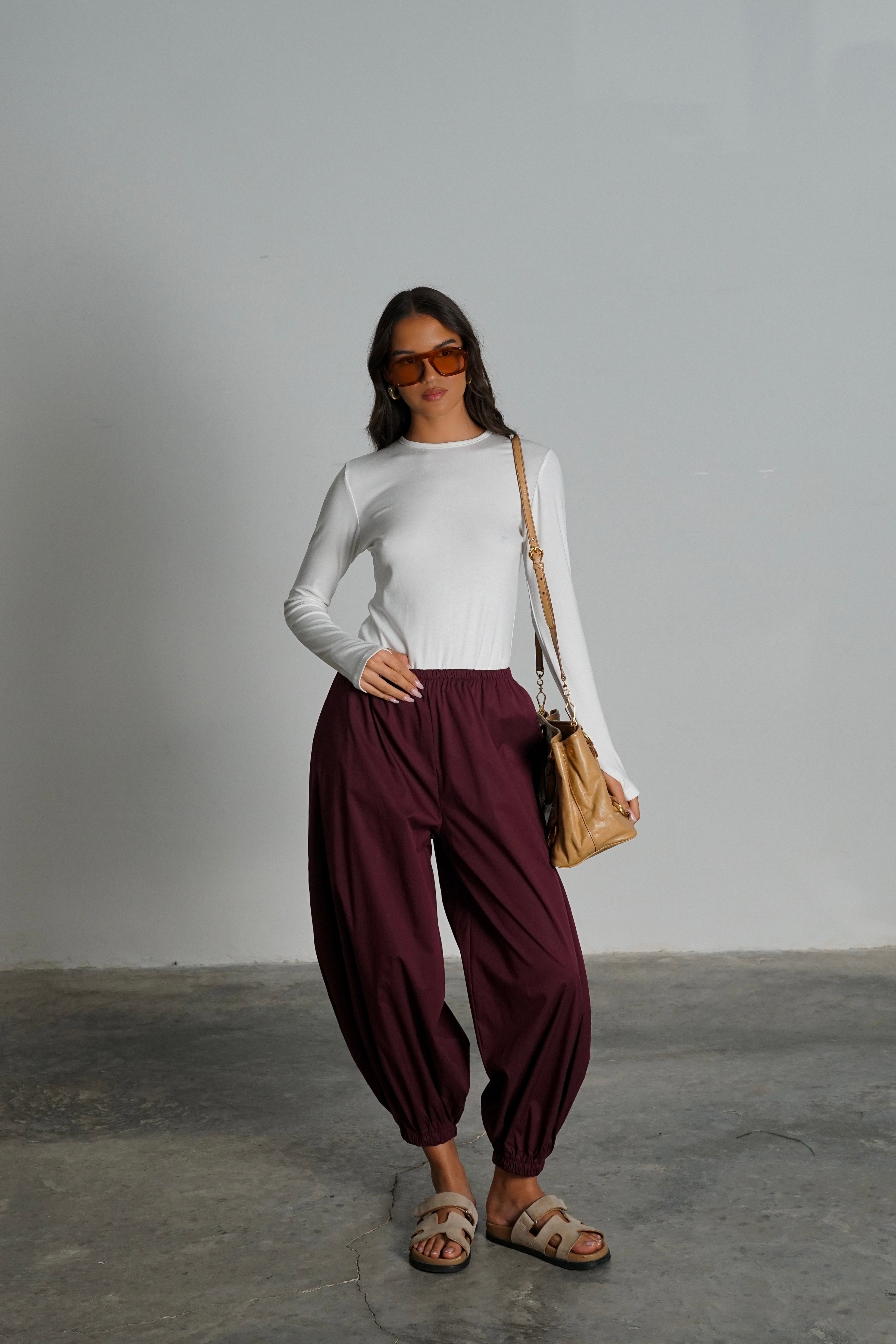 מכנסי ריטרין-בורדו