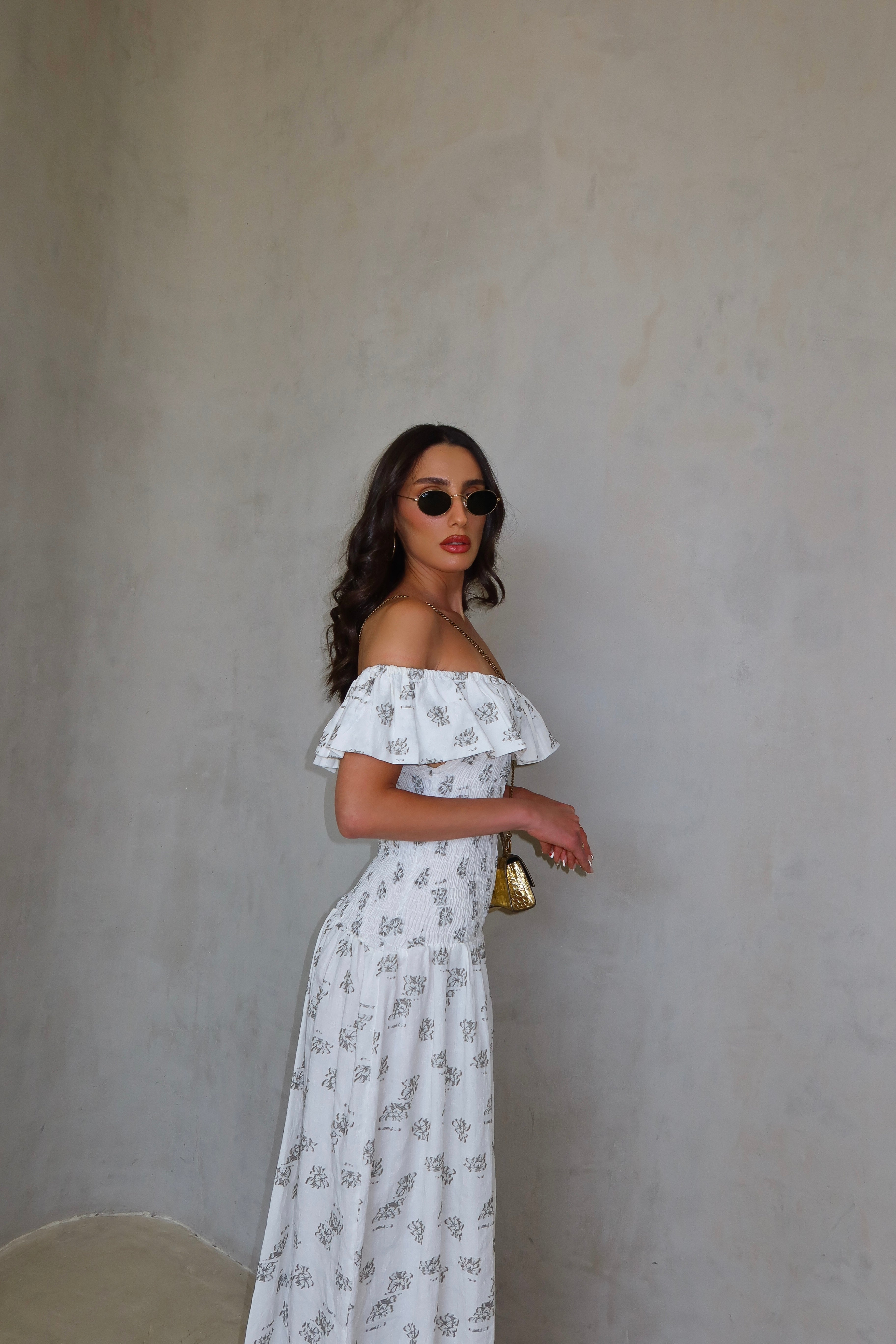 שמלת ריטה-לבן