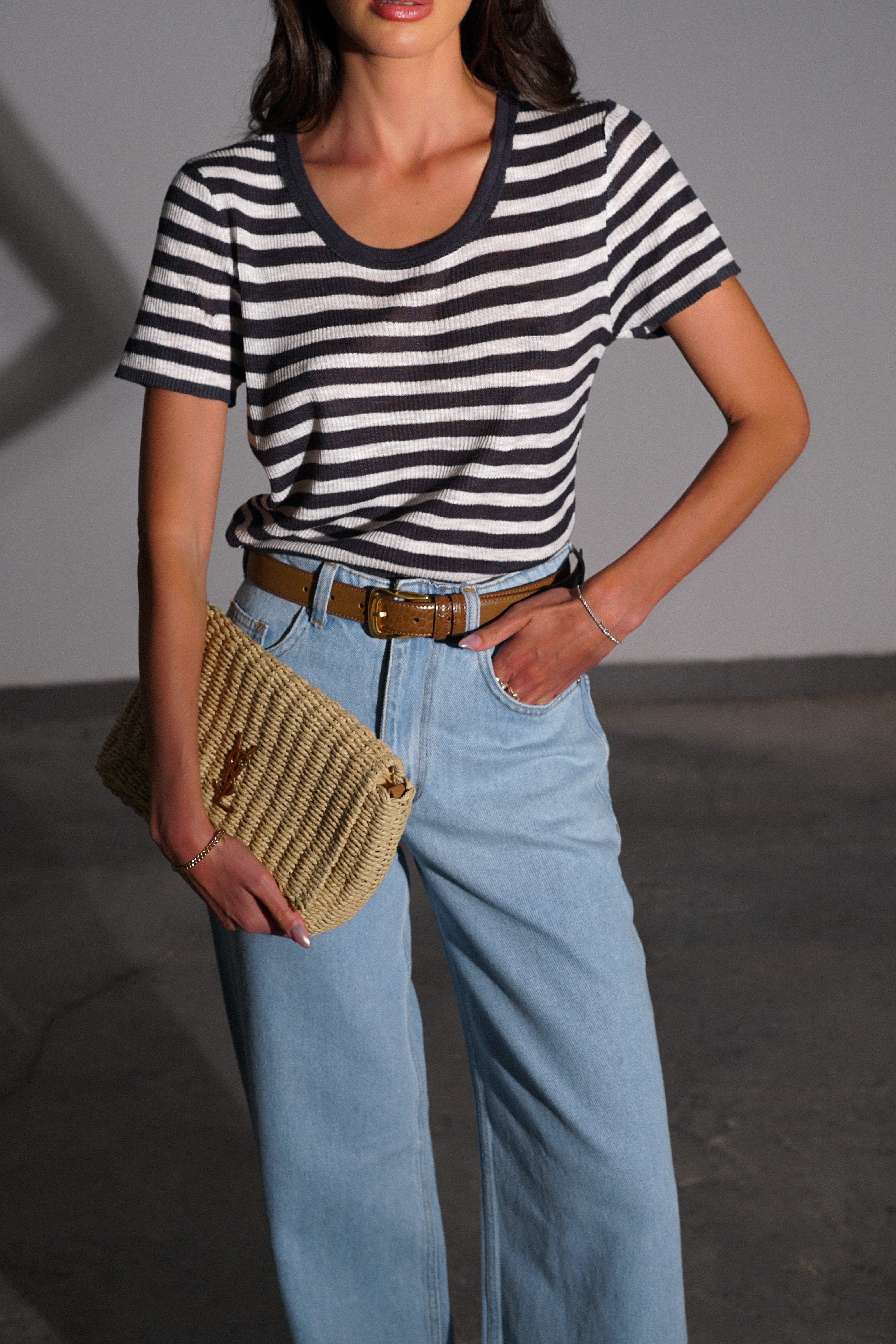 חולצת קירי פסים-שחור לבן