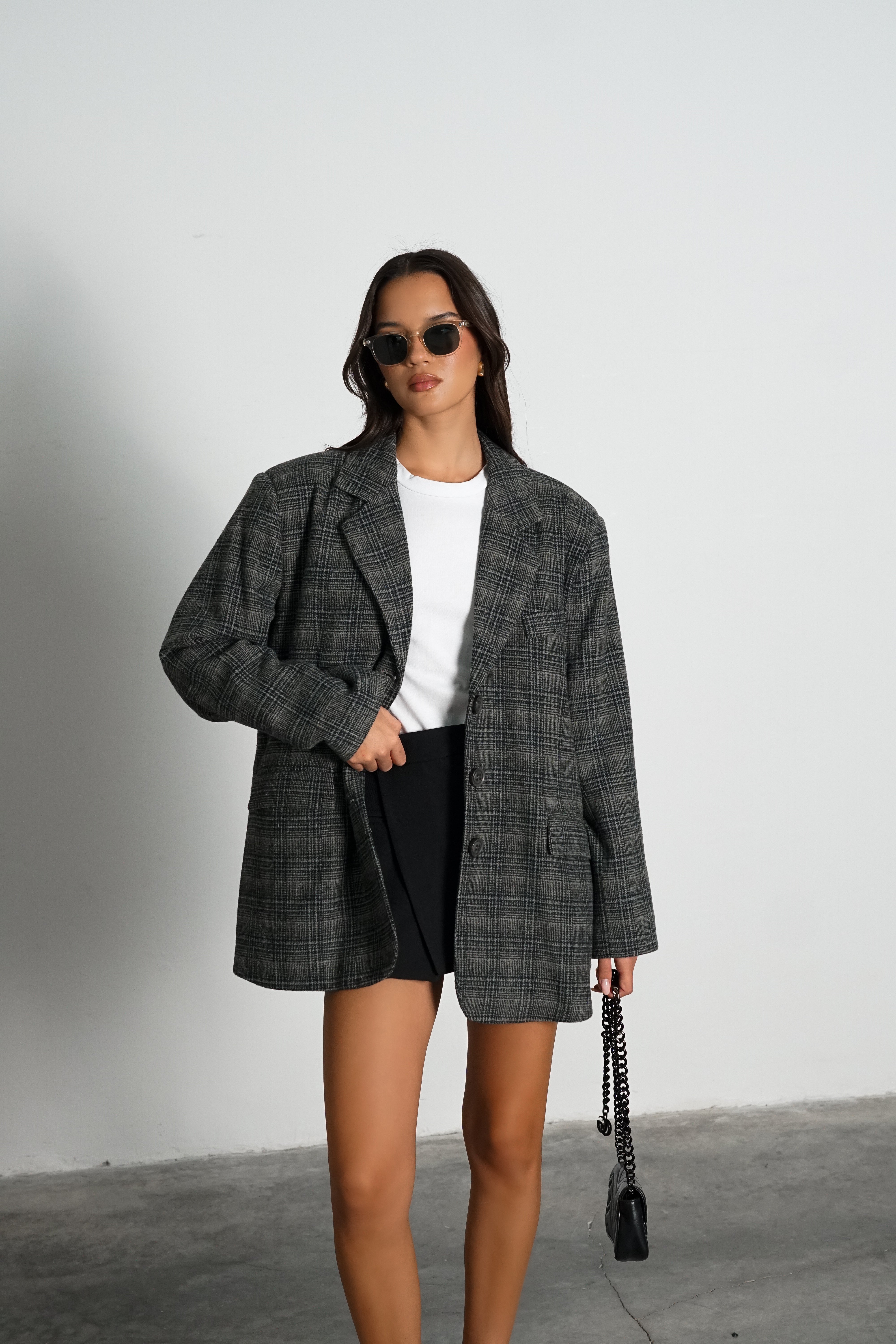 ג'קט קורט-אפור