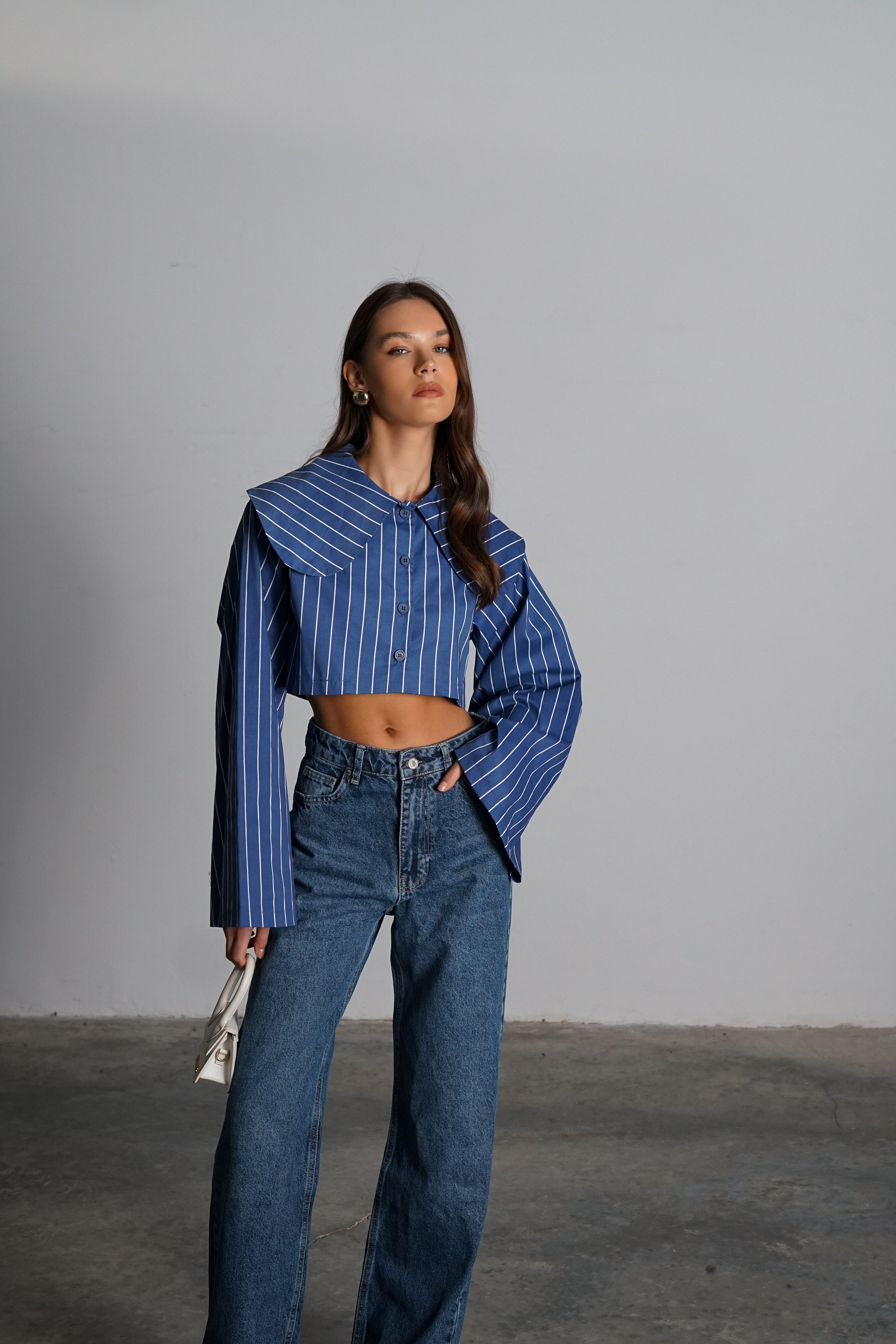 חולצת קרמברי-כחול פסים