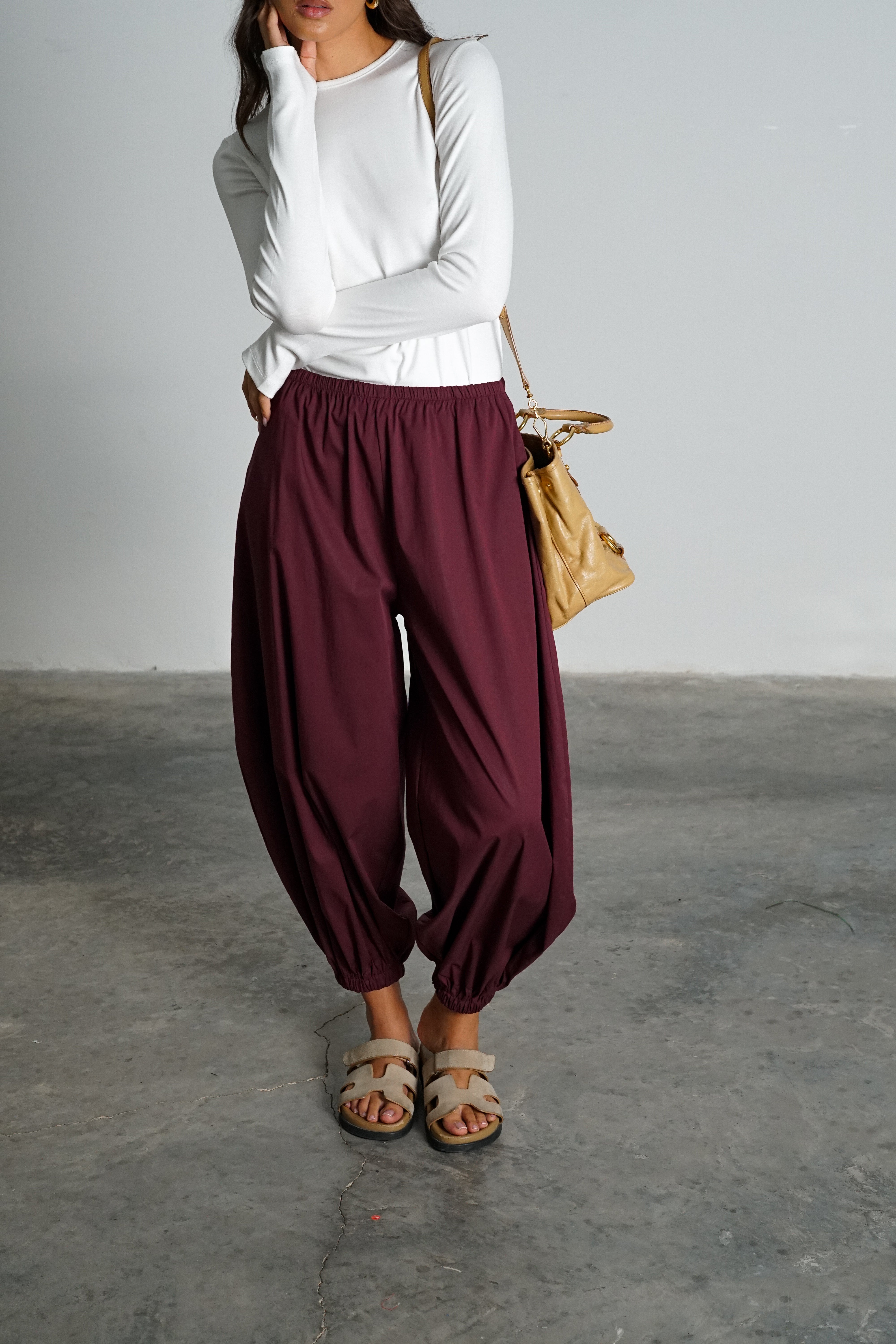 מכנסי ריטרין-בורדו