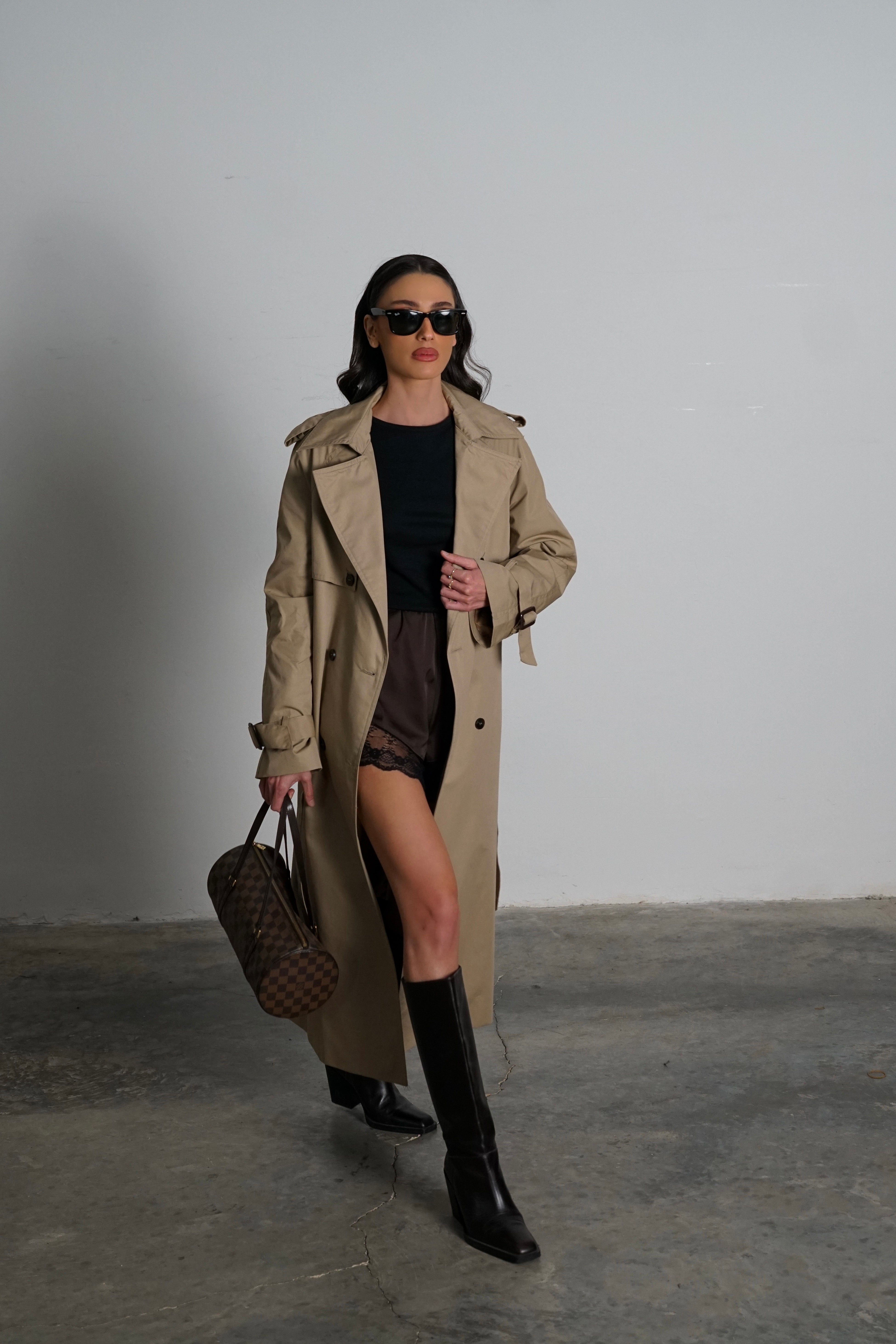 מעיל טרנץ' פיורל-בז כהה