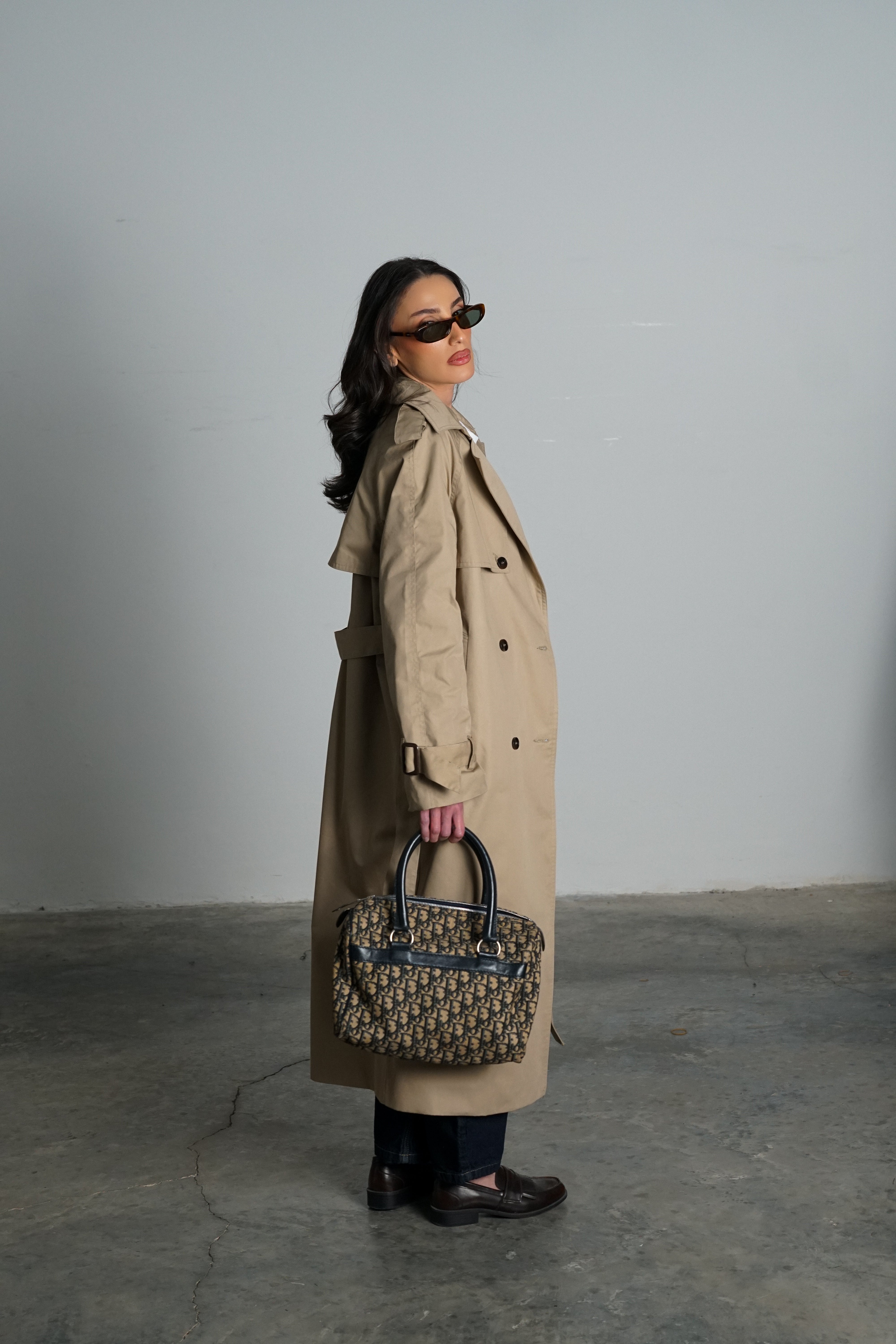 מעיל טרנץ' פיורל-בז כהה