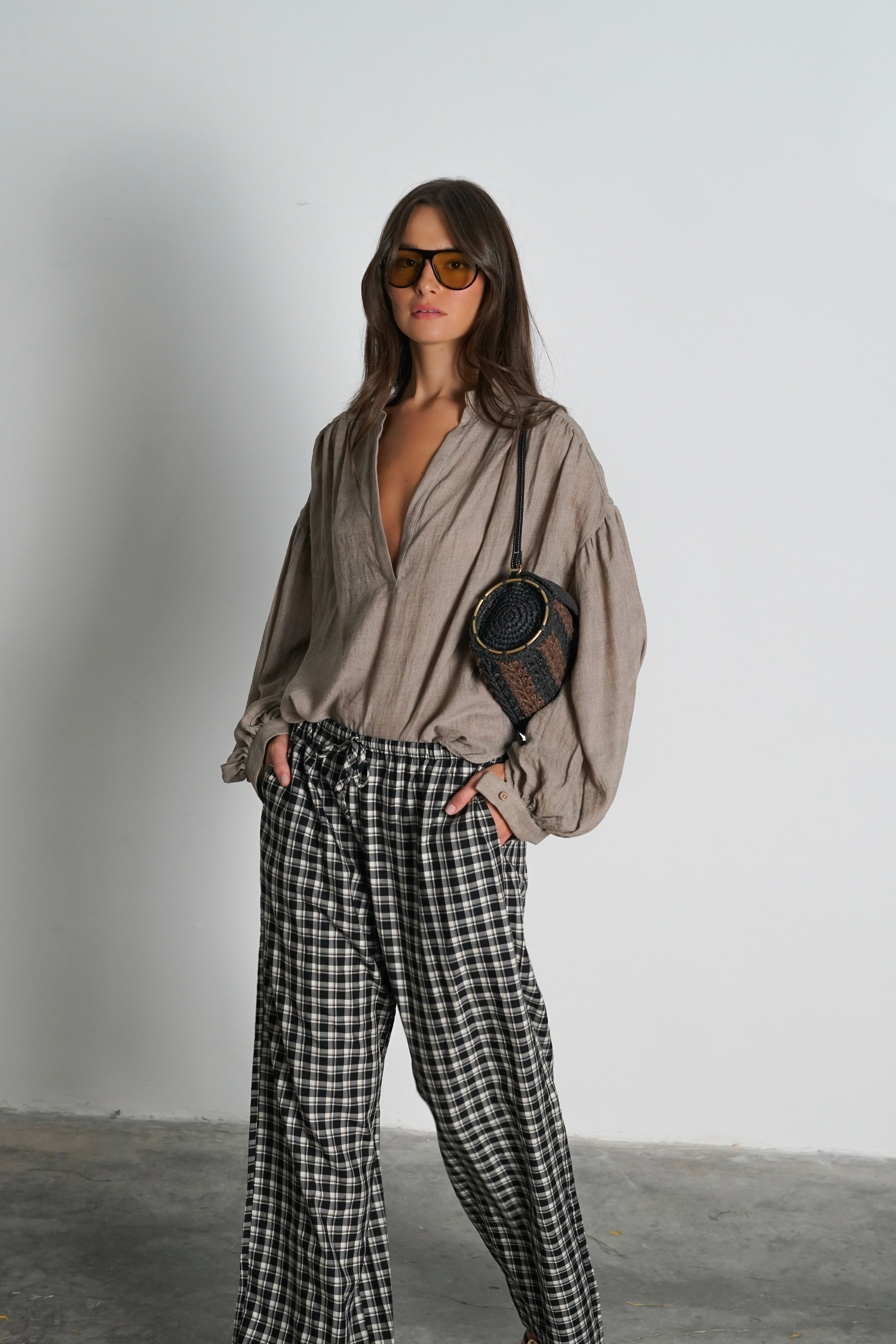 חולצת קאסל-חום