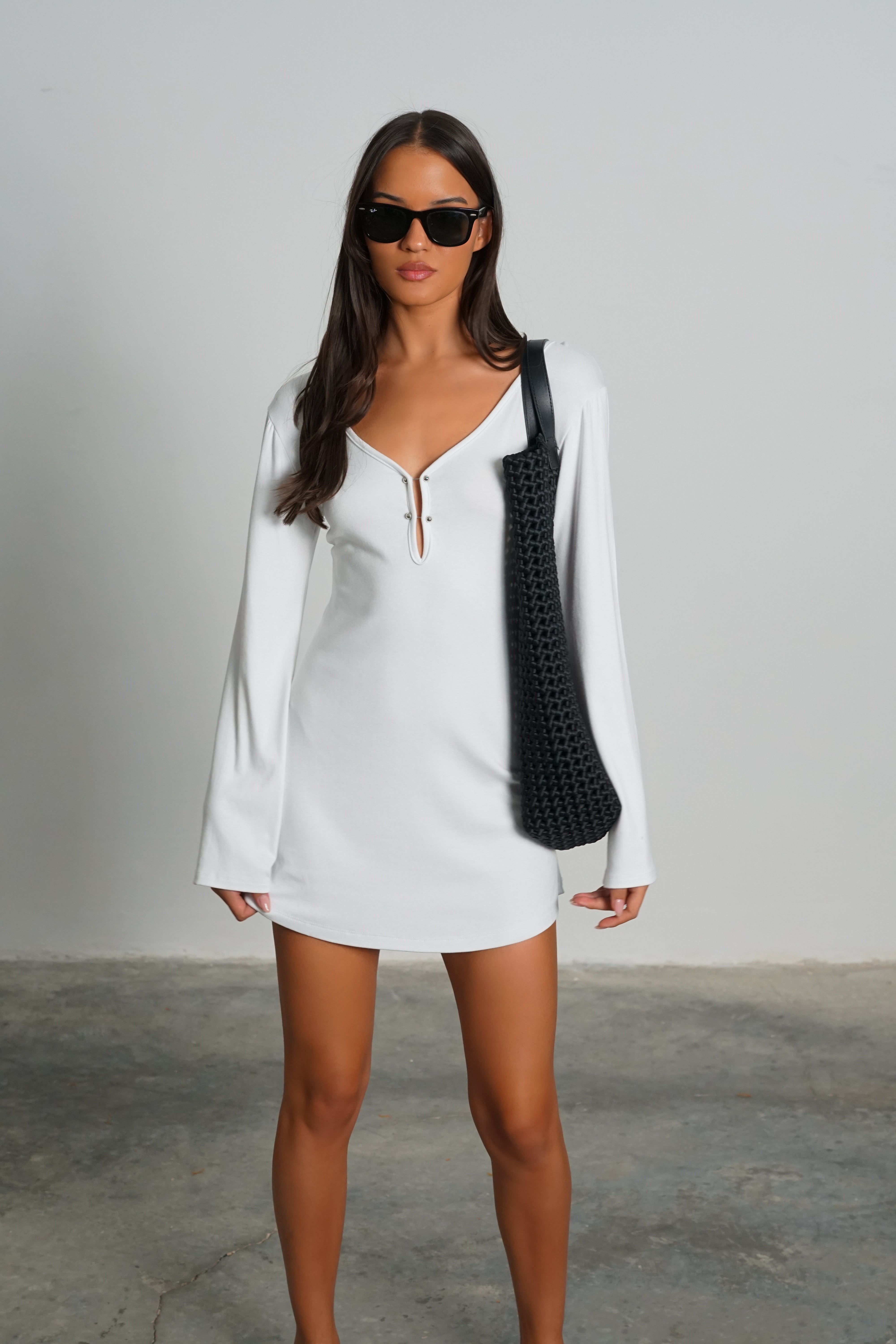 שמלת פצ'ולי מיני-לבן