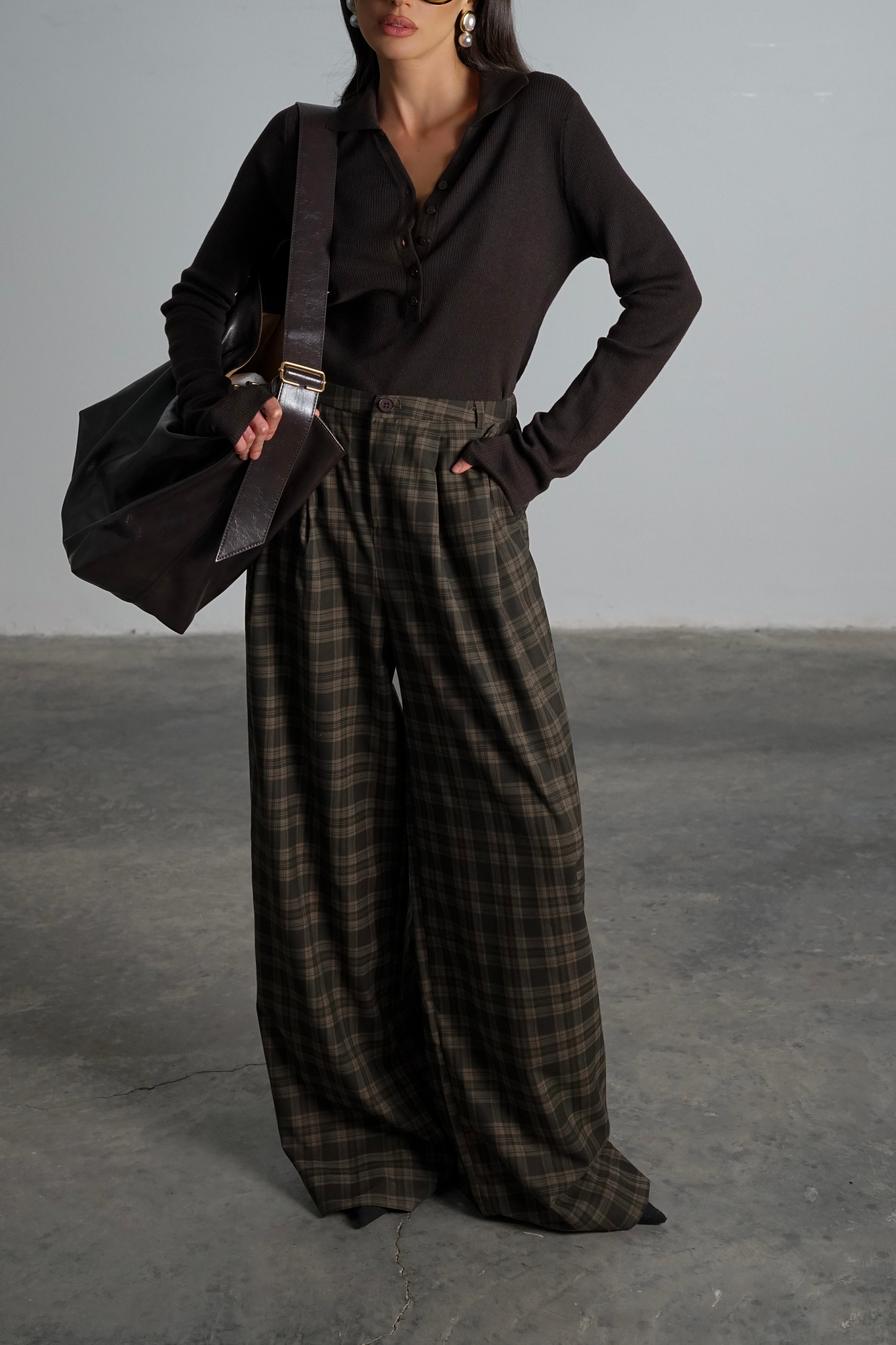 חולצת פלאה-חום