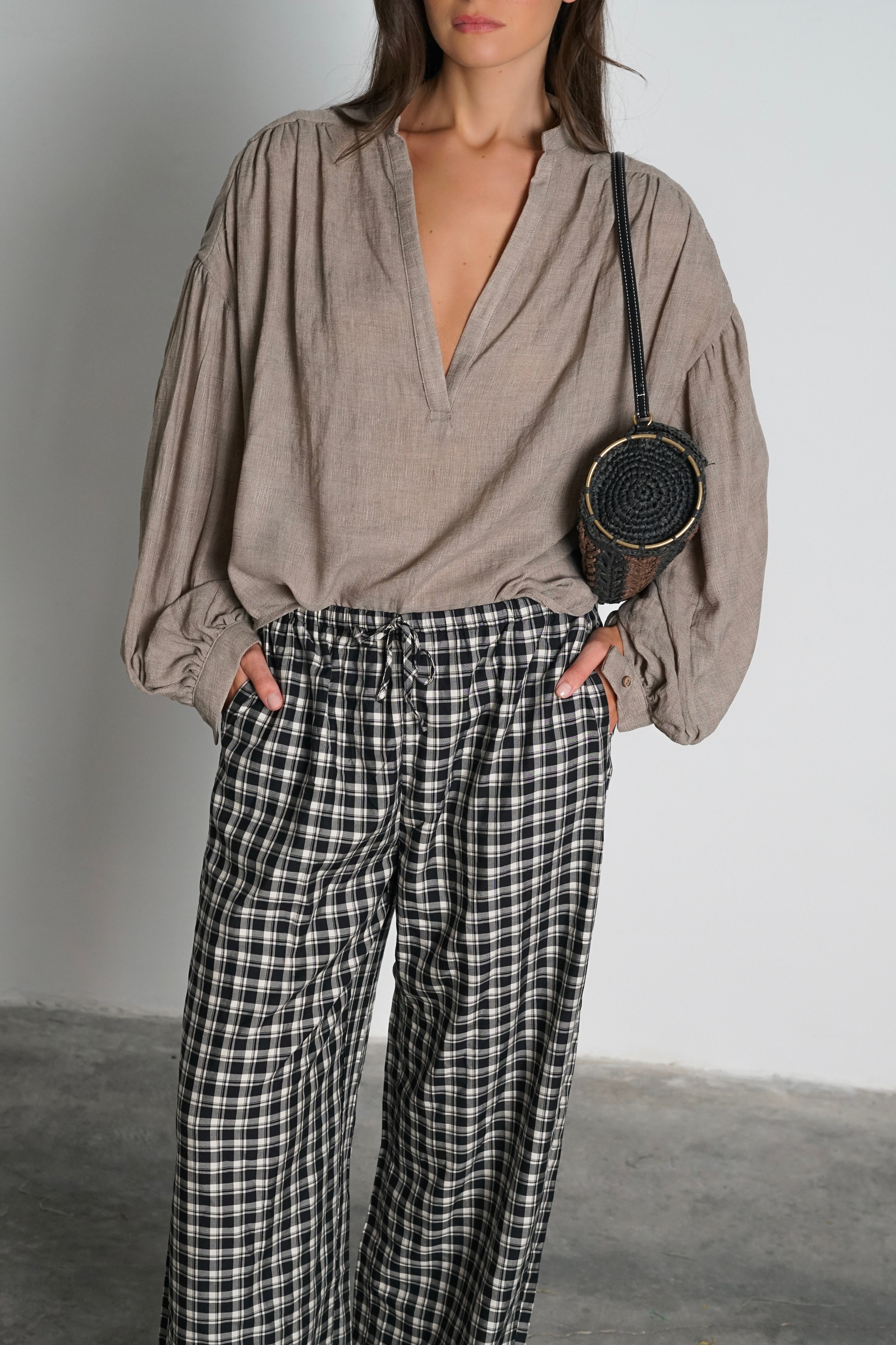 חולצת קאסל-חום