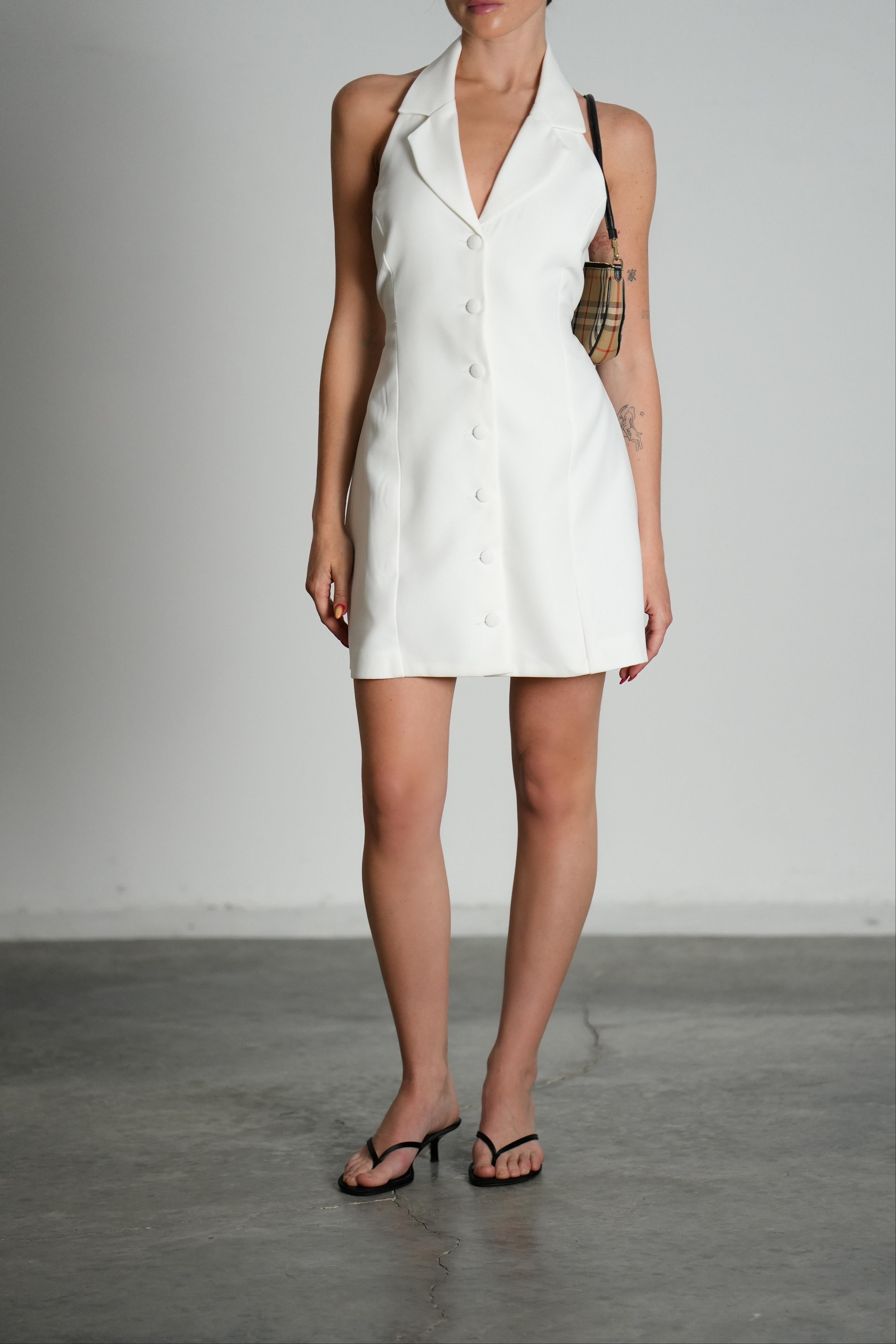 שמלת אדלין-לבן