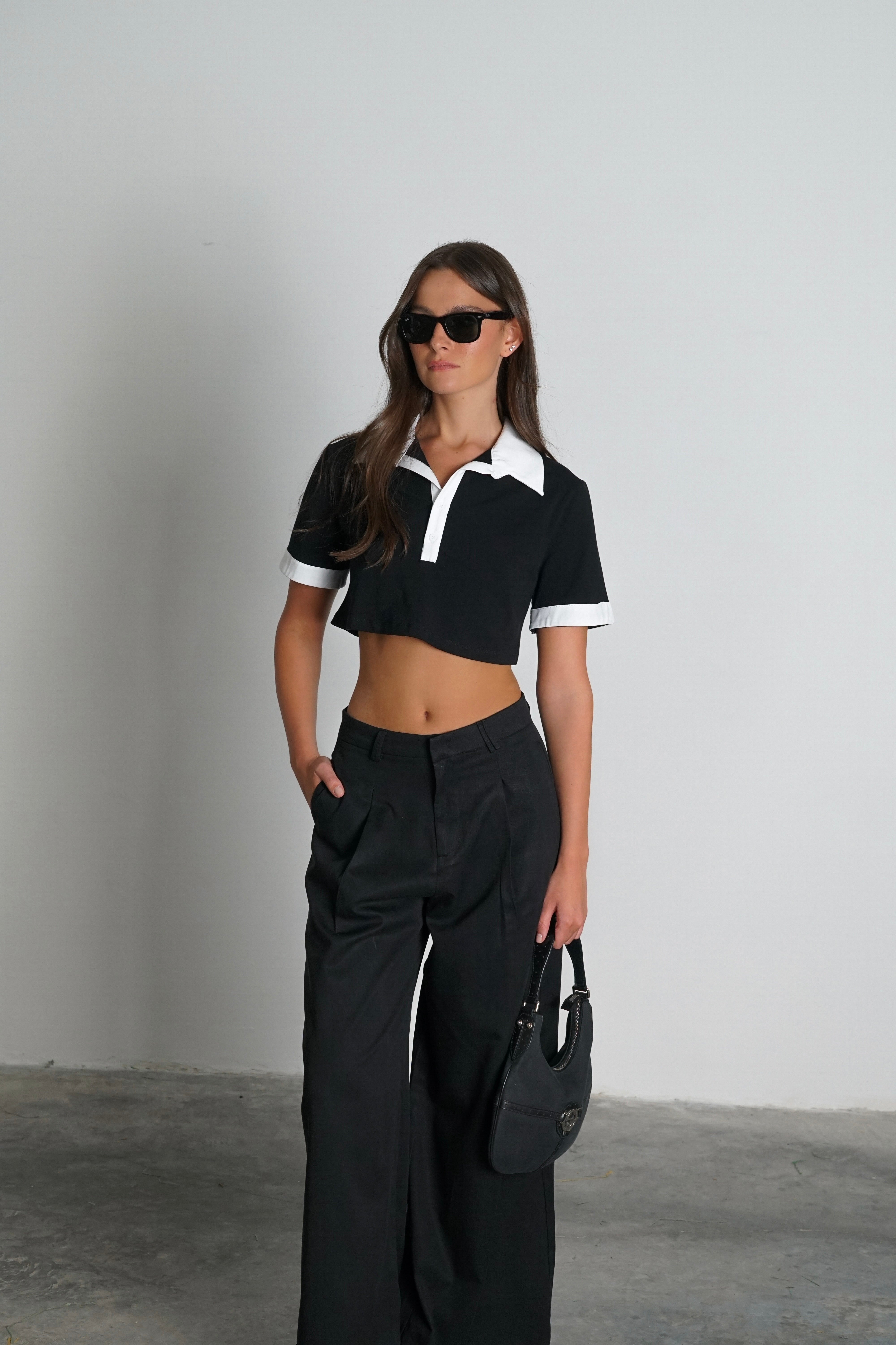 חולצת פולה-שחור
