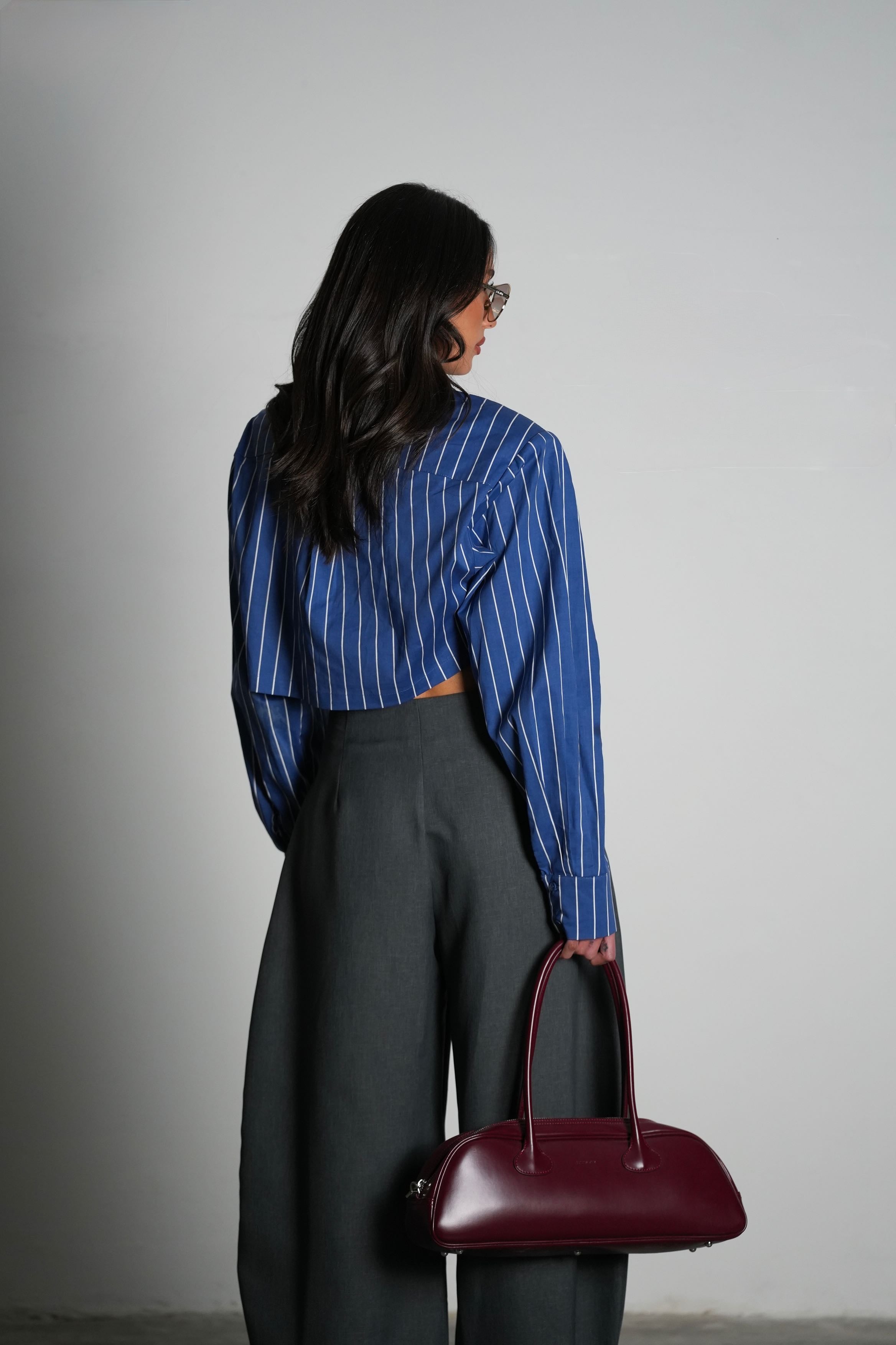 חולצת סטריפ-כחול פסים