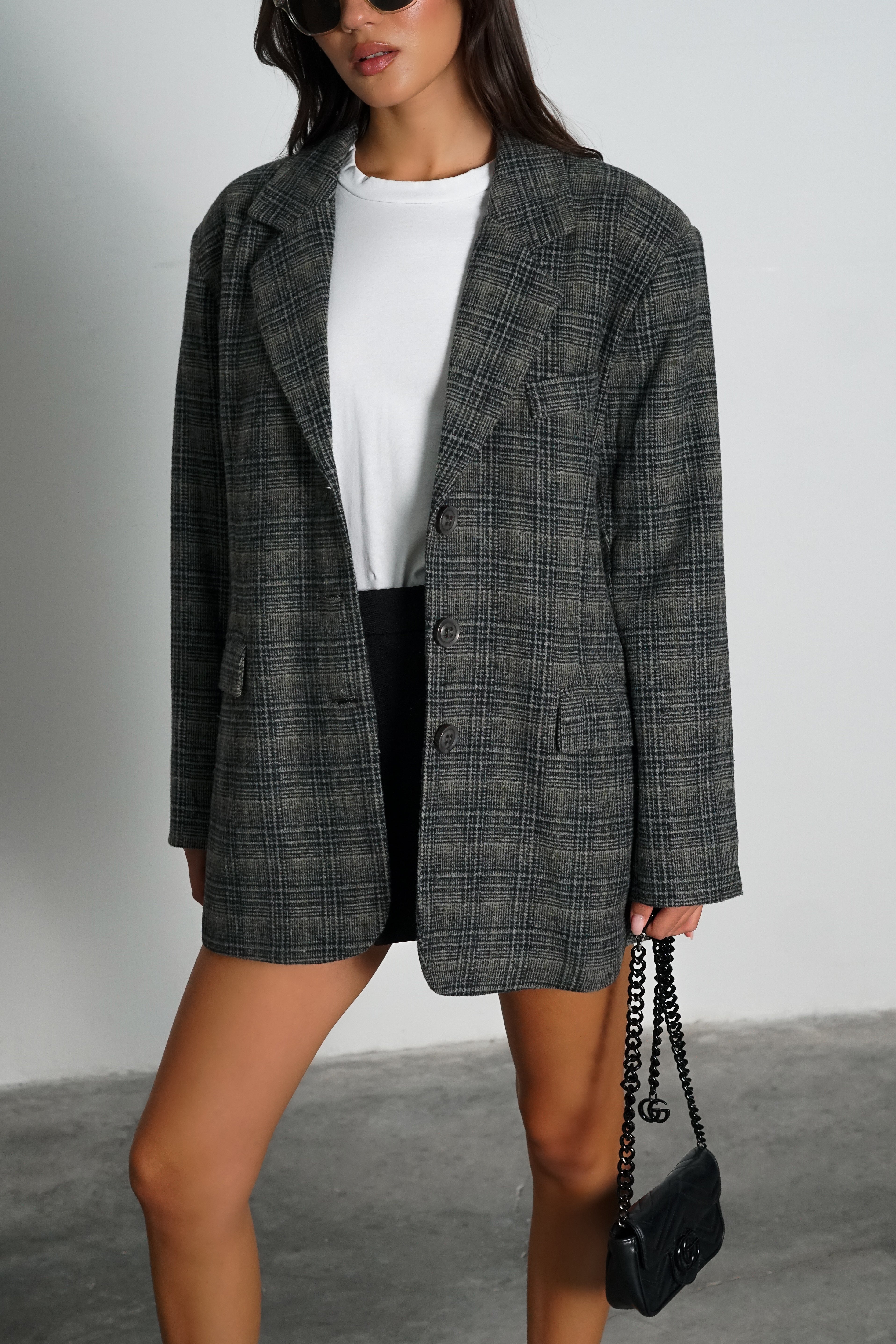 ג'קט קורט-אפור