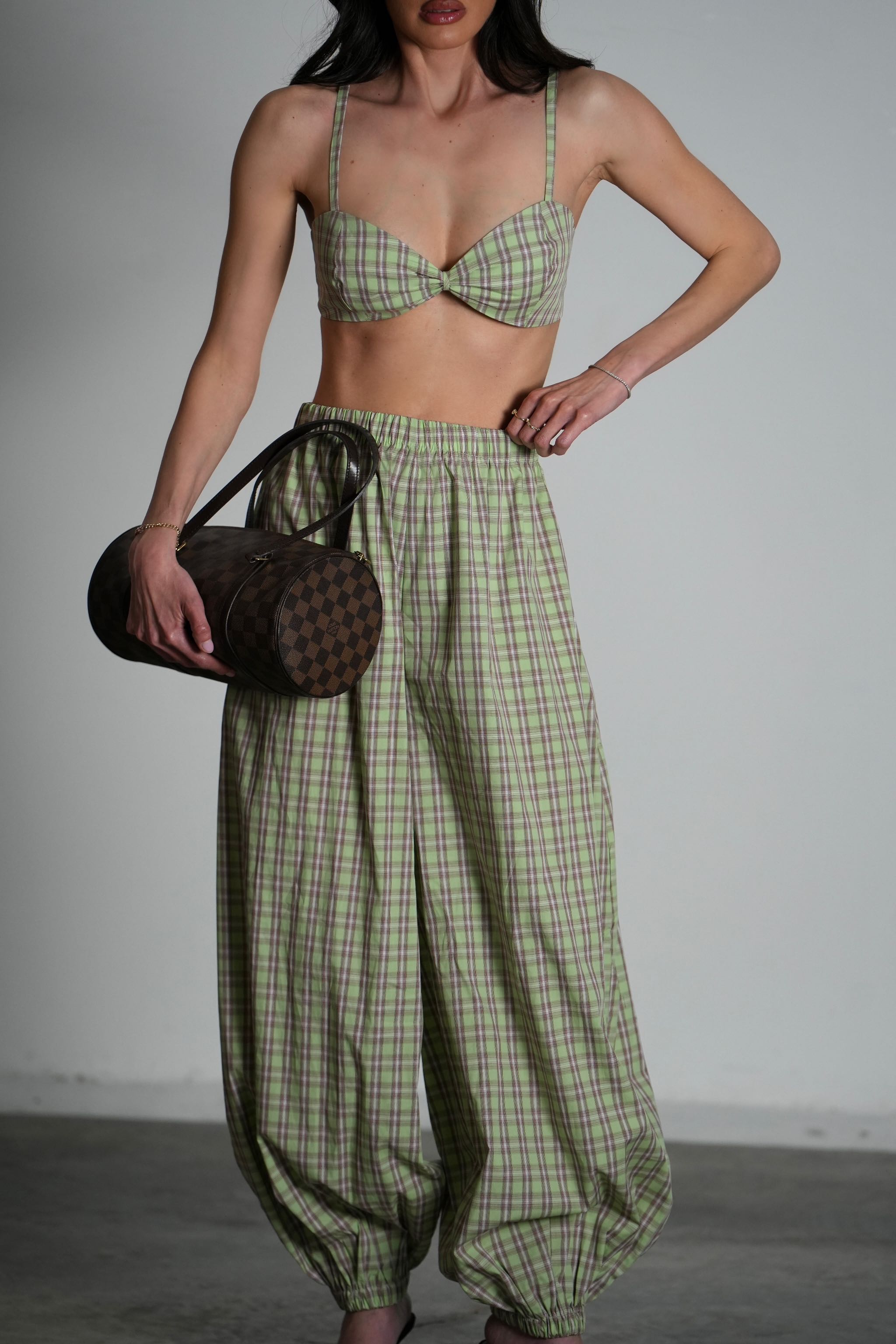 חליפת דלני-ירוק משבצות