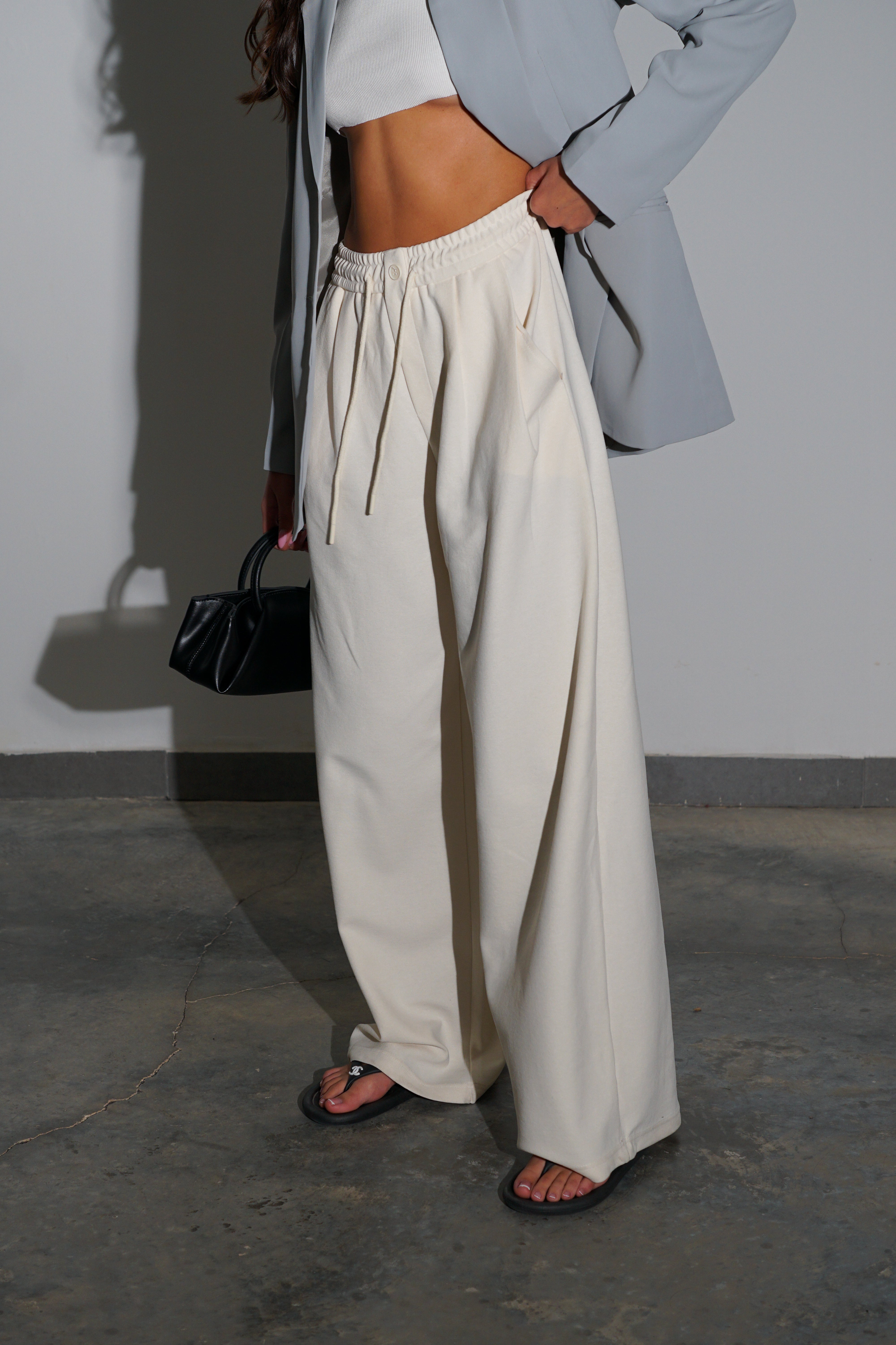 מכנסי פרקר-שמנת