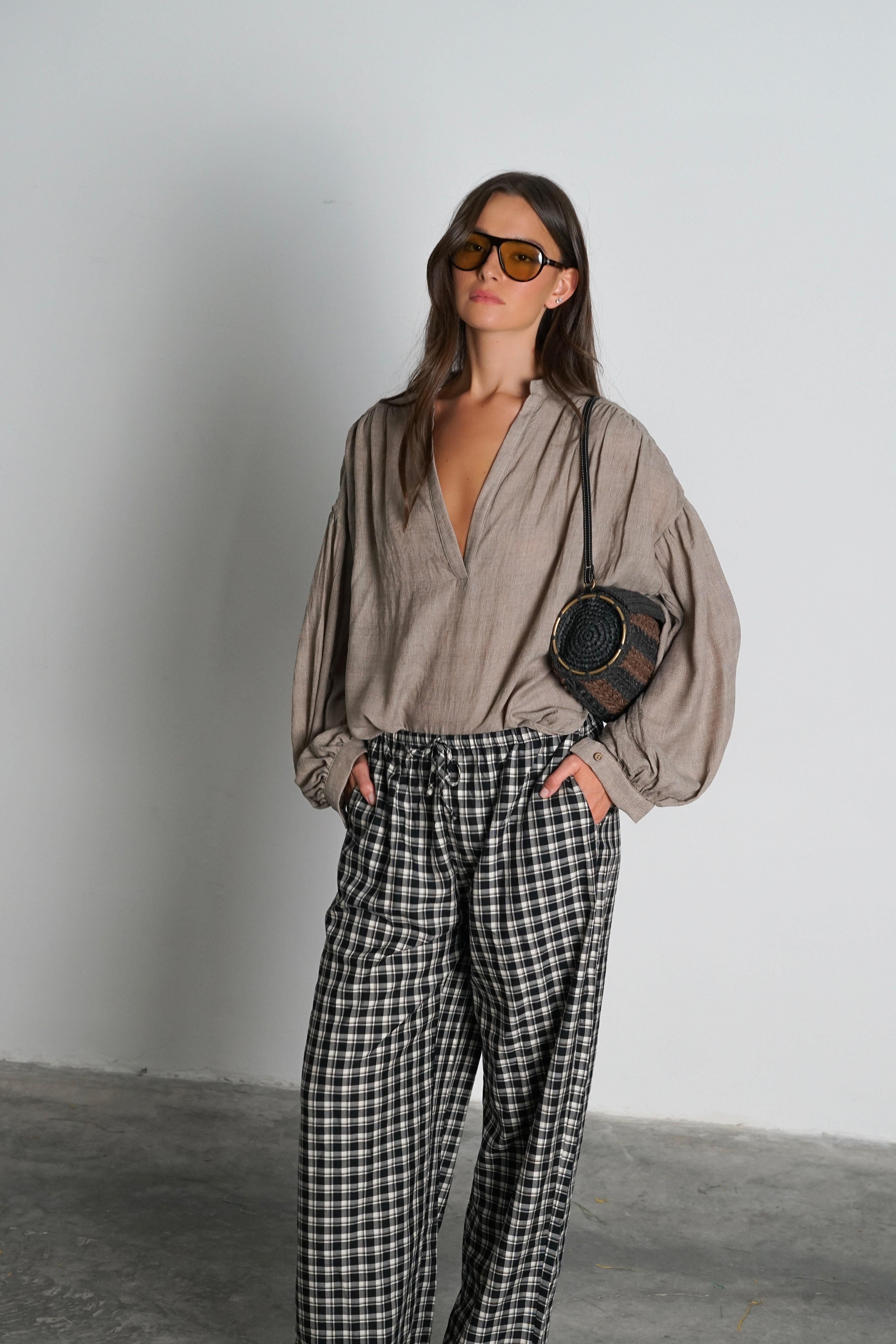 חולצת קאסל-חום