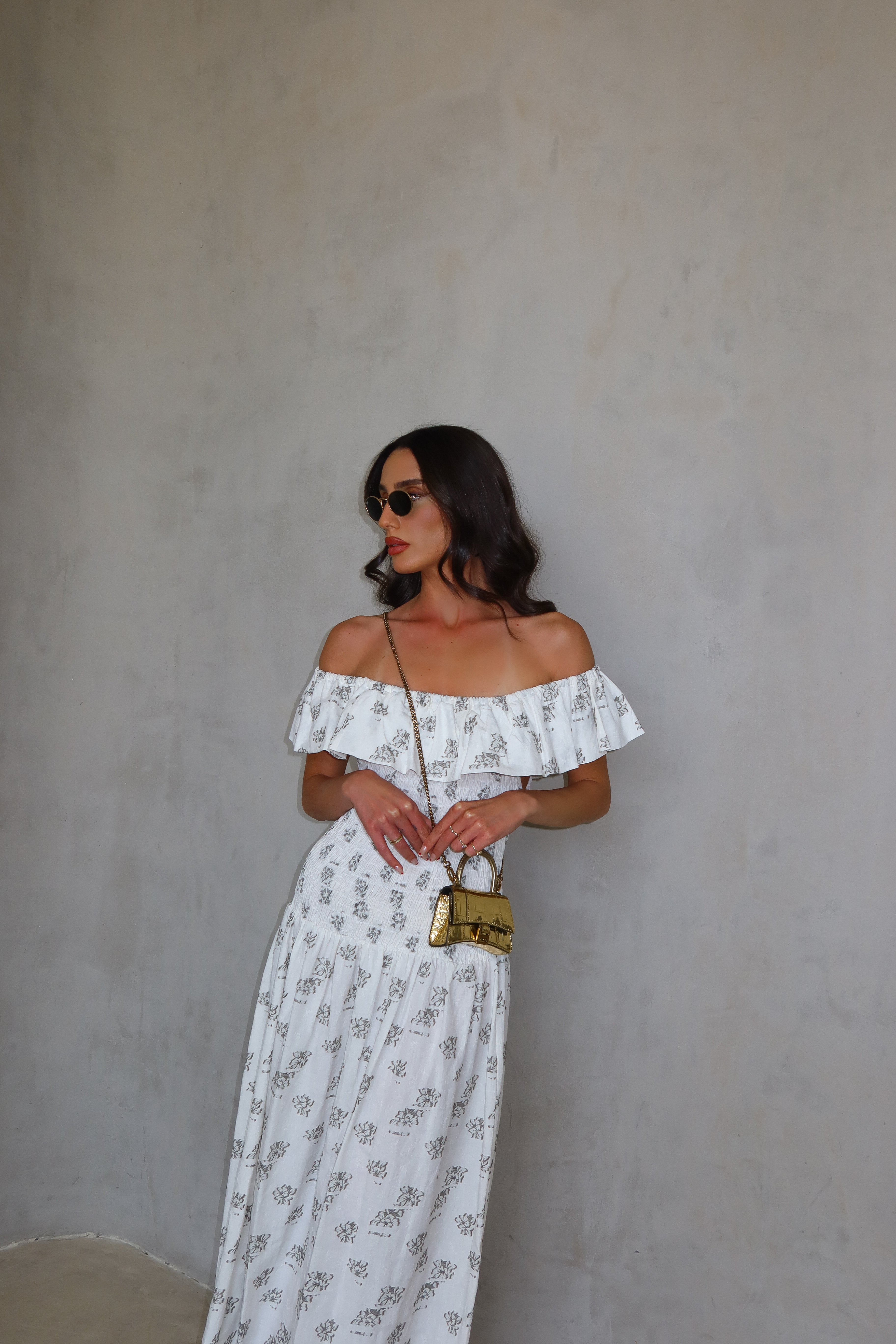 שמלת ריטה-לבן