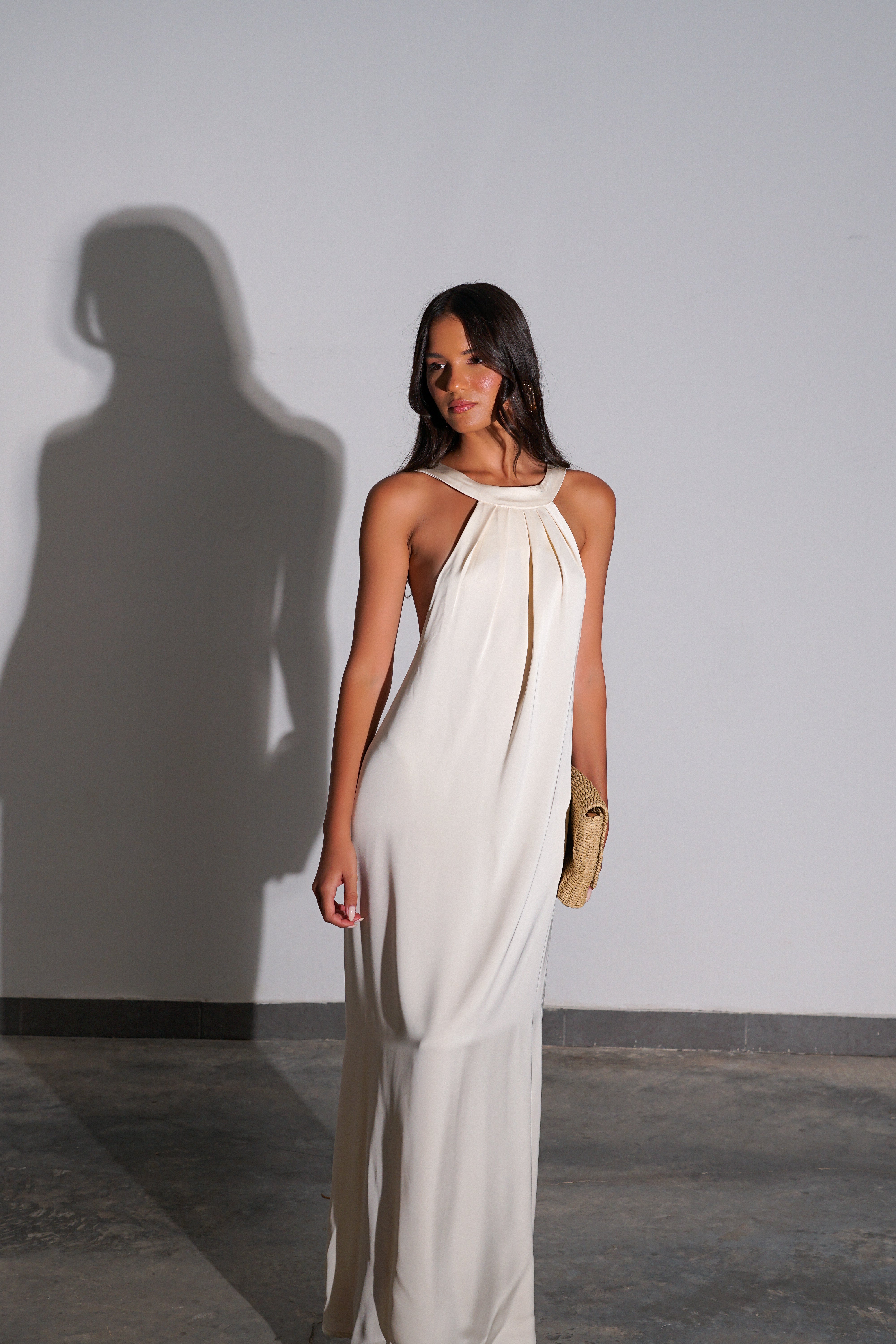 שמלת מקסי ארינה-שמנת