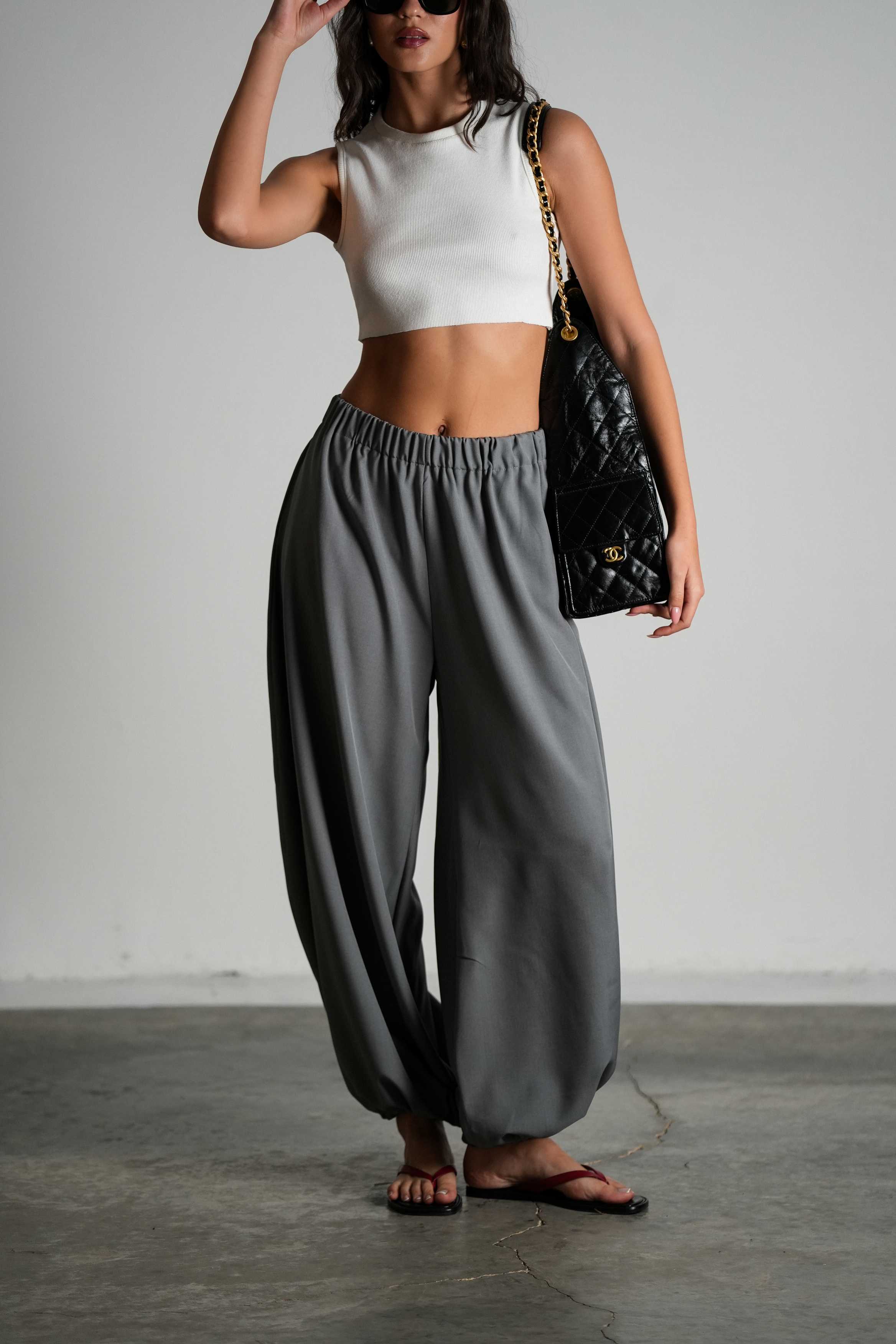 מכנסי טייטל-אפור