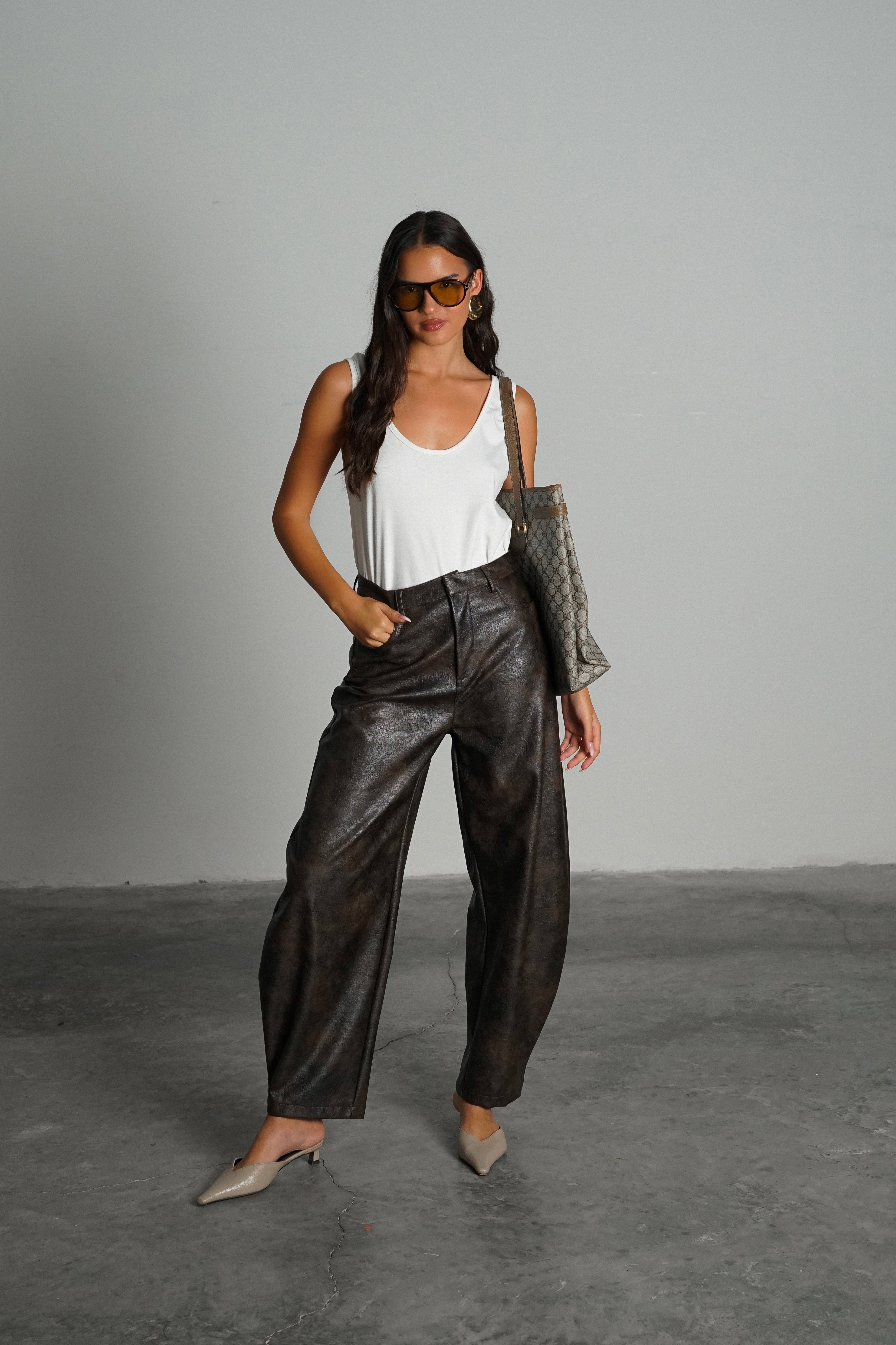 מכנסי ג'אגר-חום