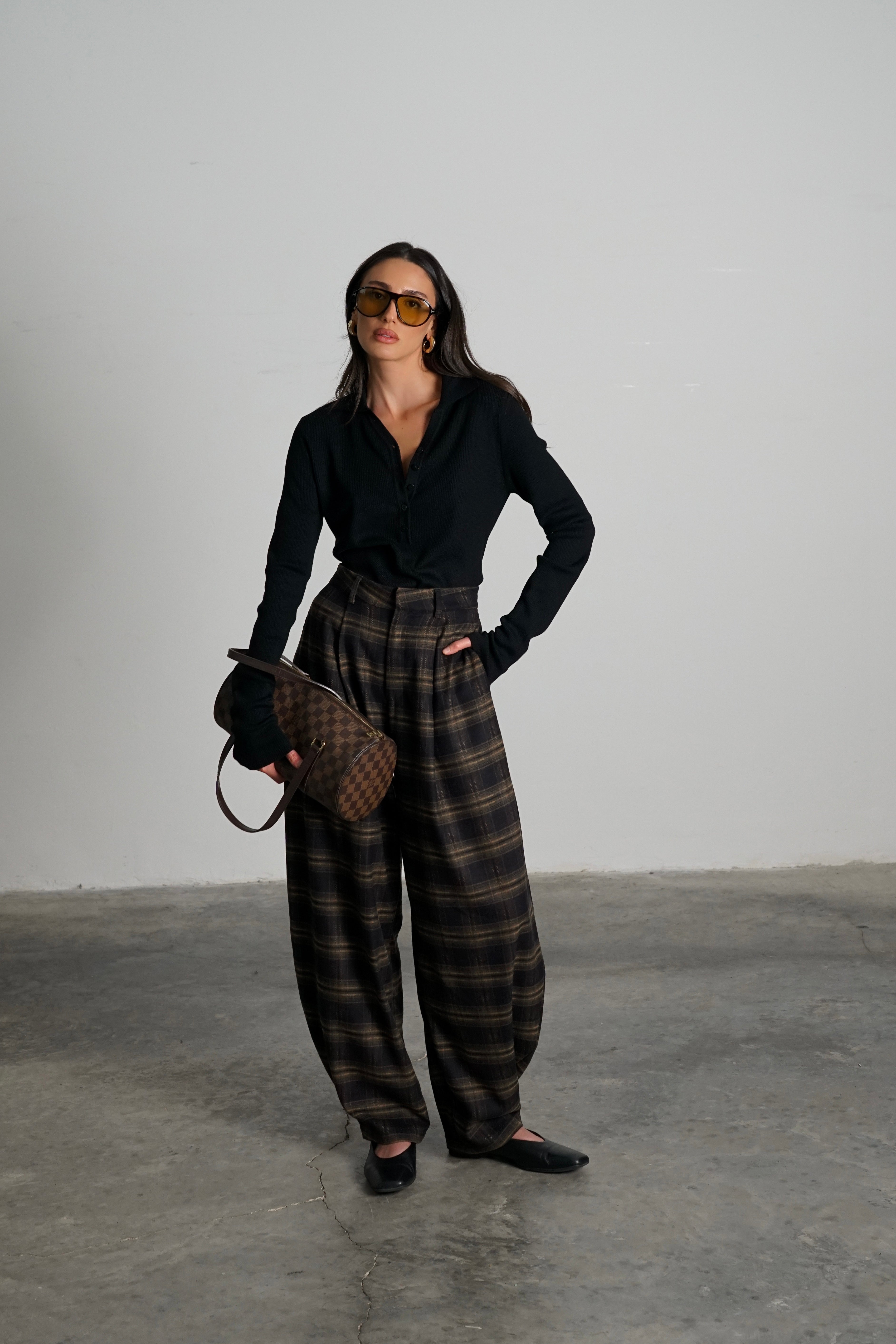 חולצת פלאה-שחור