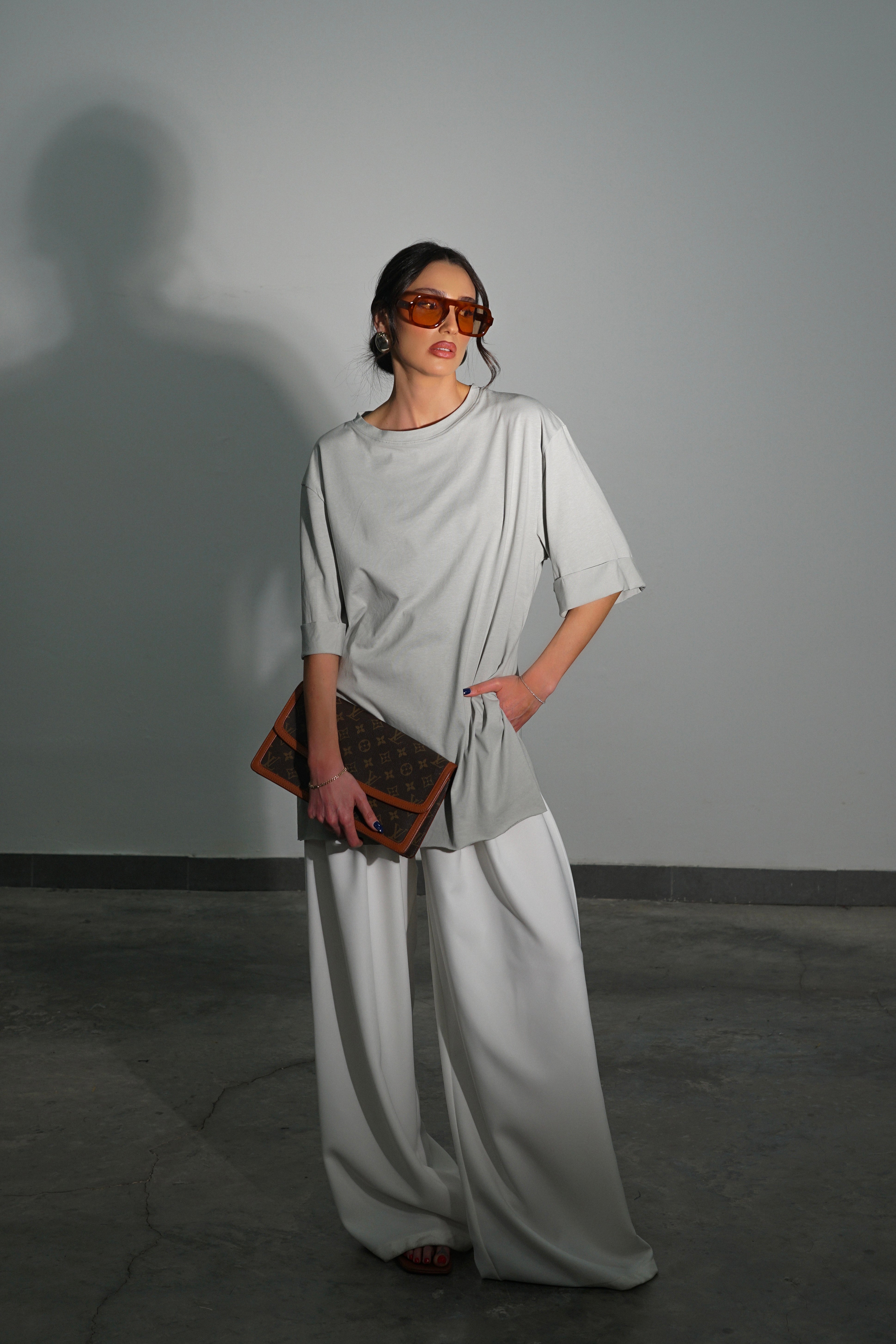 חולצת מייגן-אפור ירוק