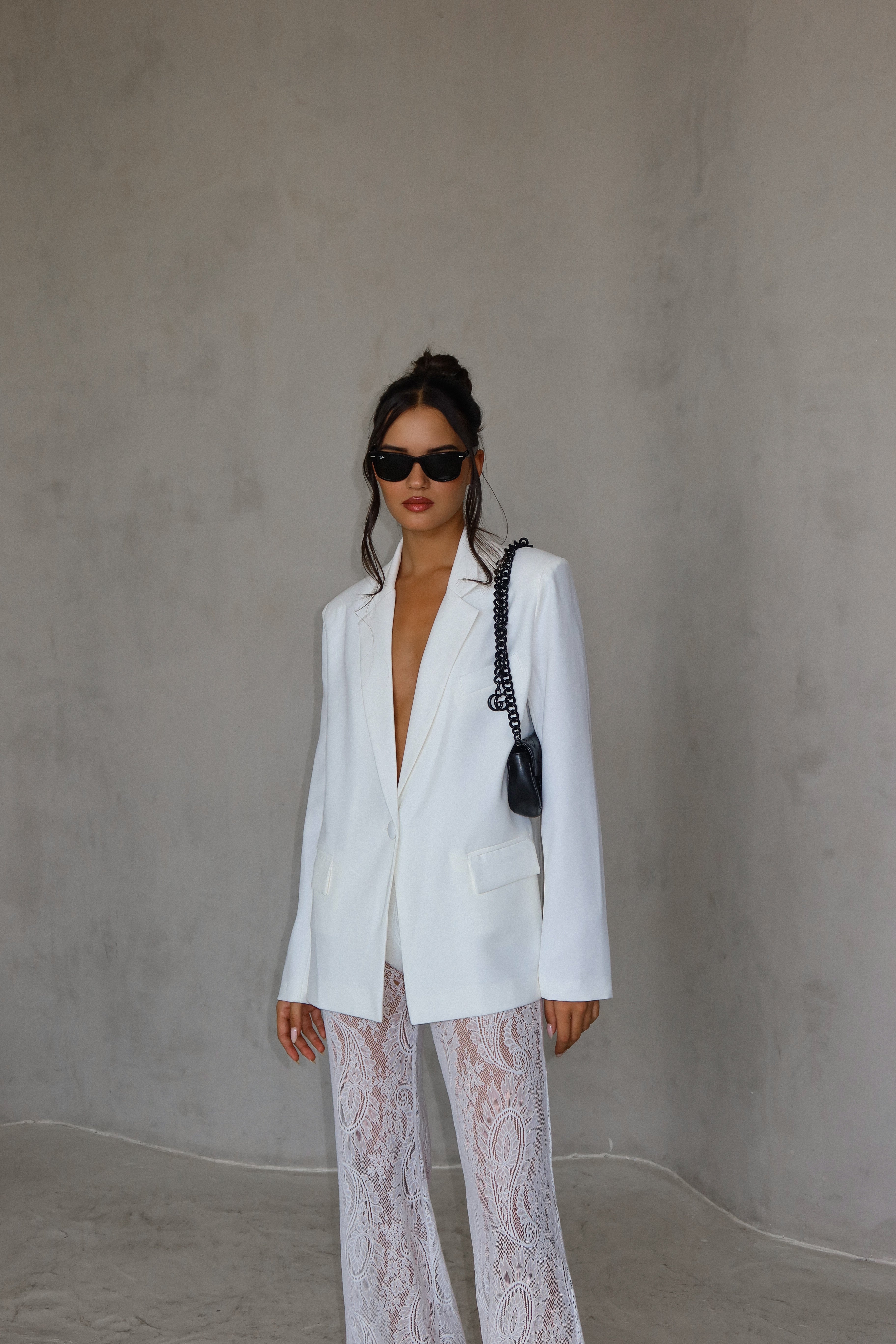 מכנסי לייסי - לבן