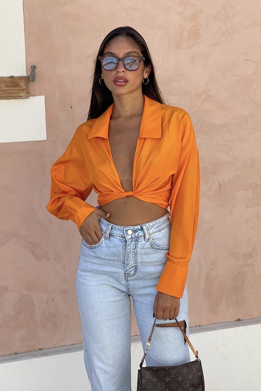 חולצת קרופ נעמי - ורוד