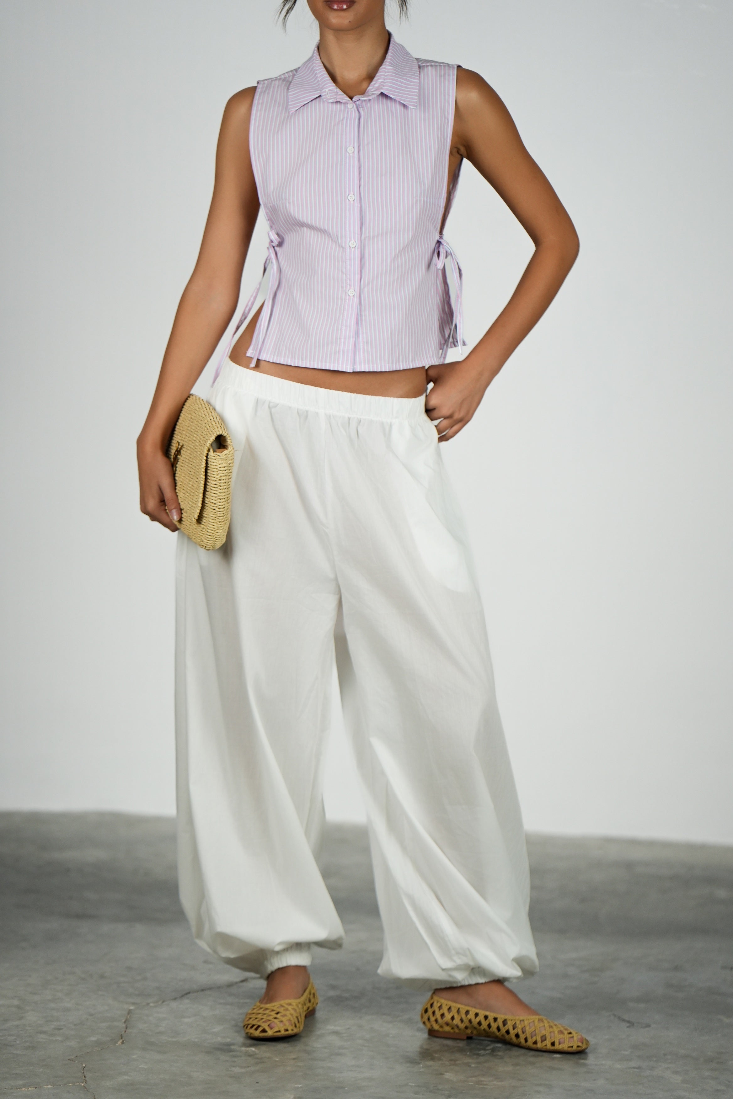 חולצת סיינה-סגול לבן