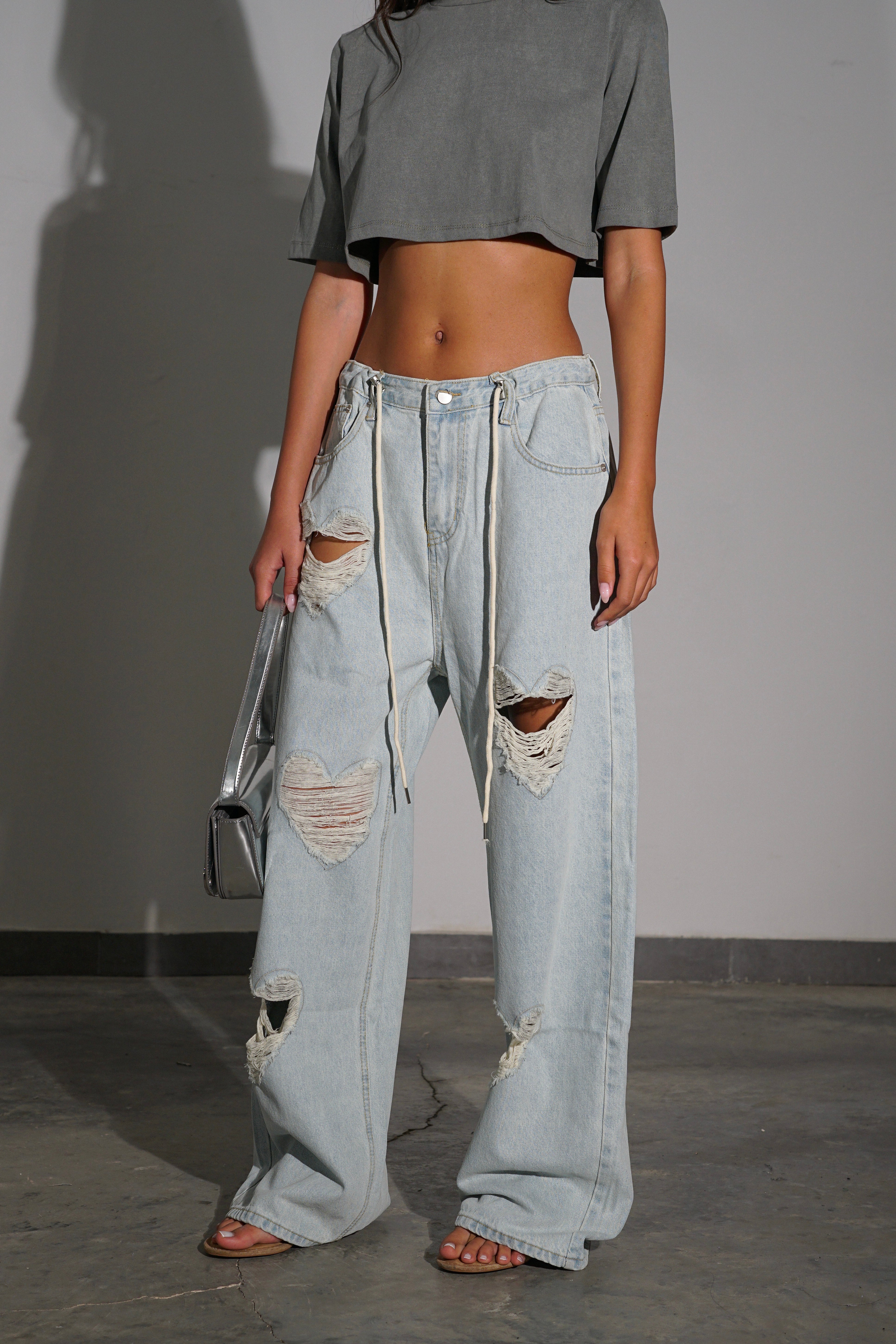 ג'ינס לבבות-כחול בהיר