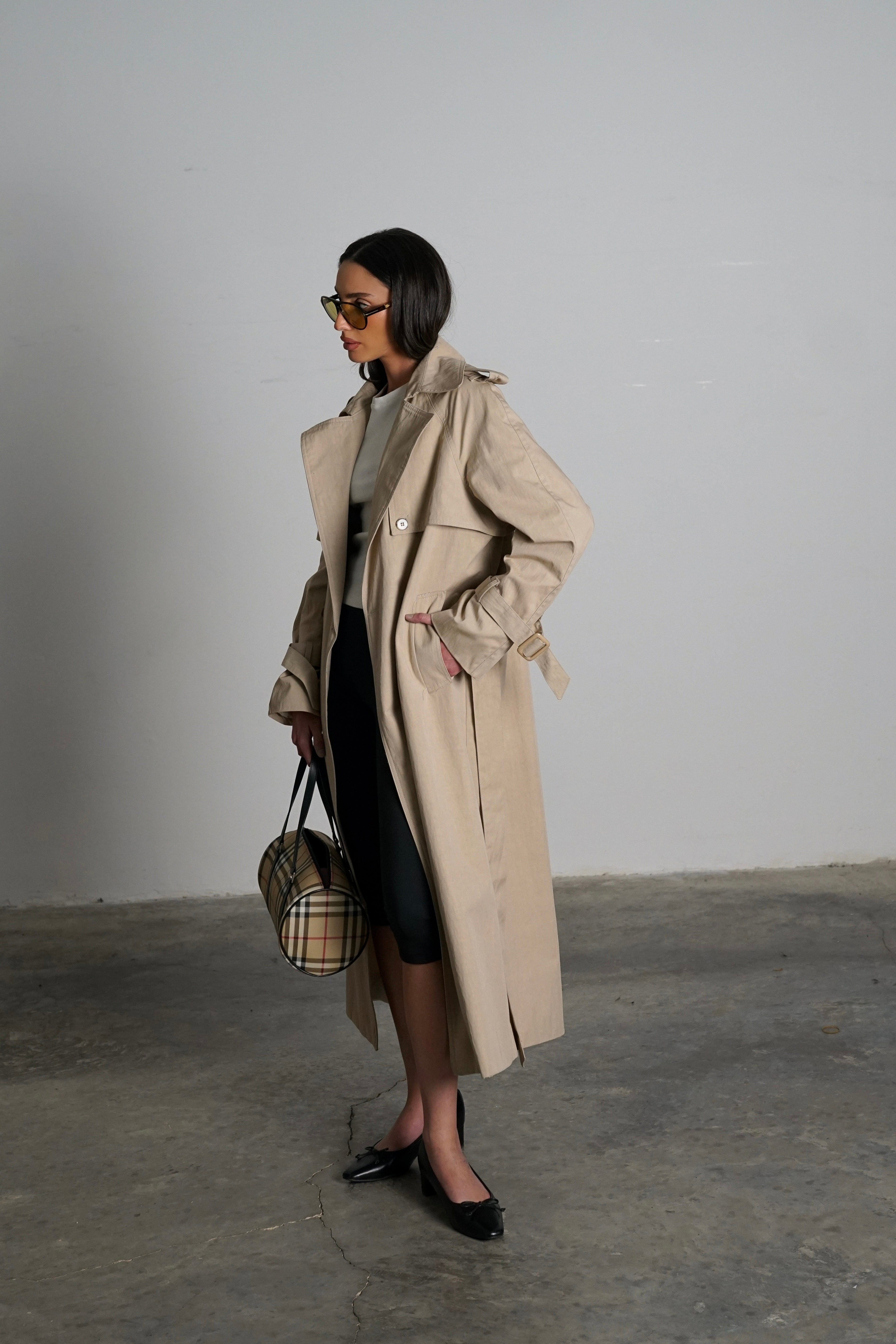 מעיל טרנץ' פיורל-בז בהיר