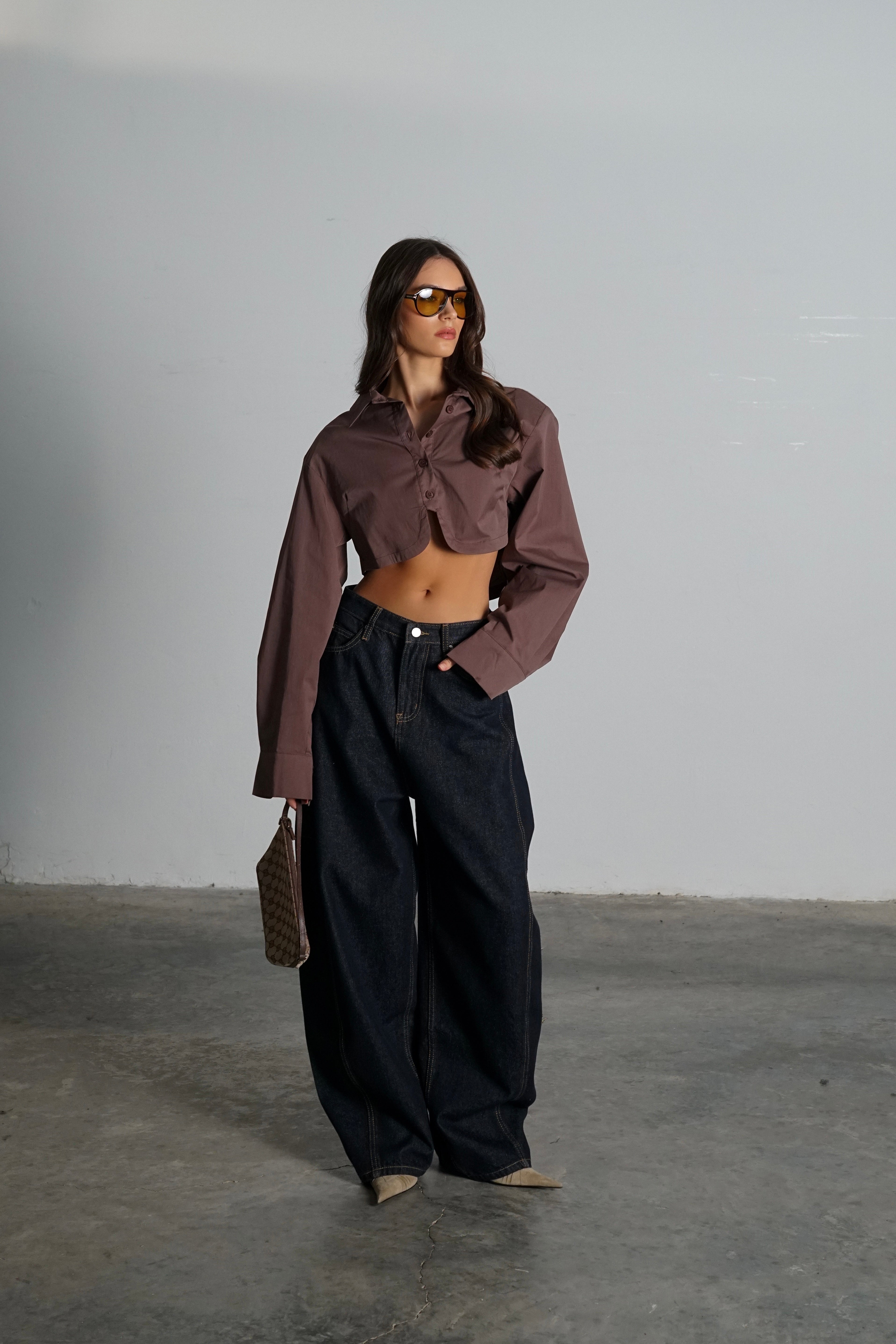 חולצת סטריפ-מוקה