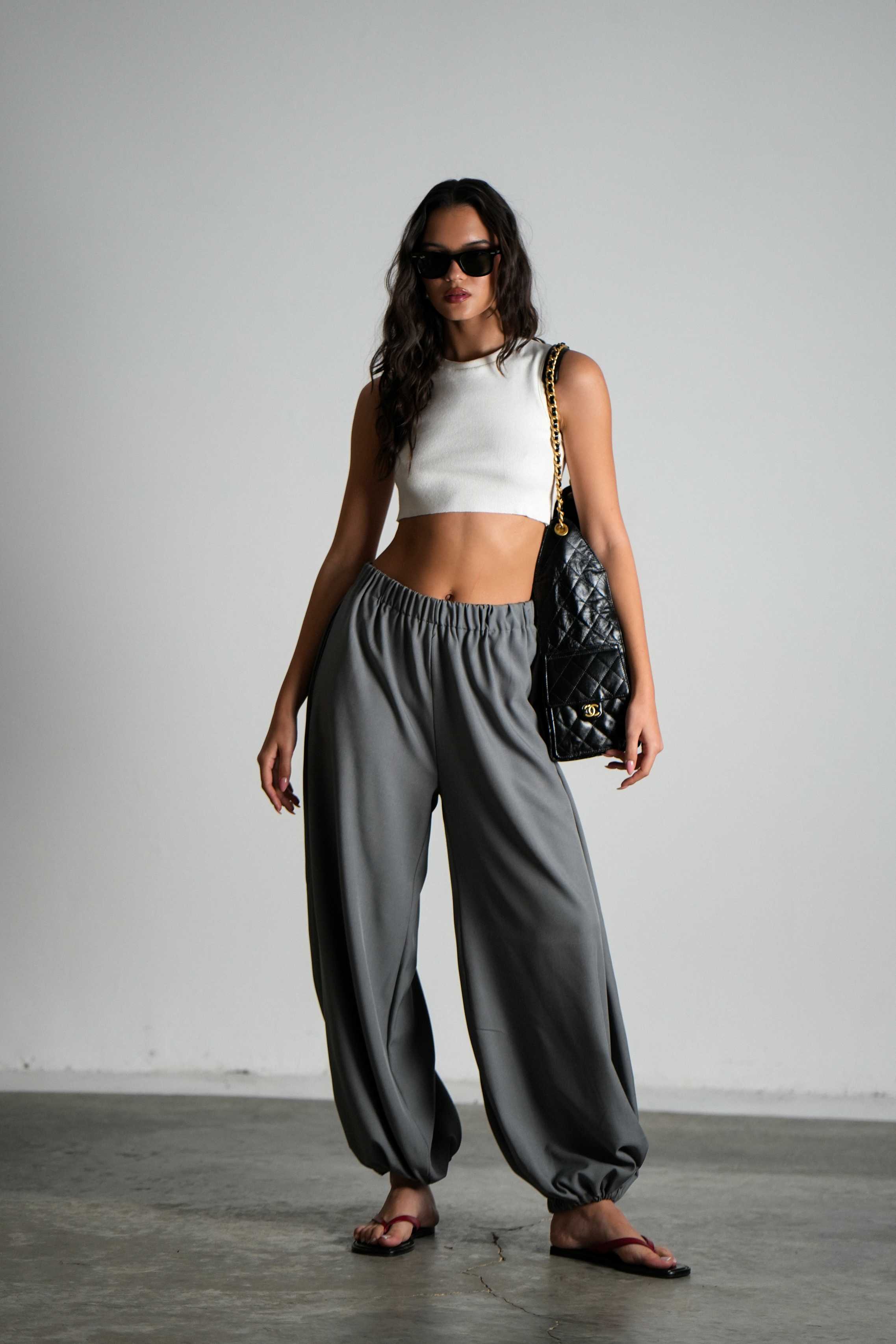 מכנסי טייטל-אפור