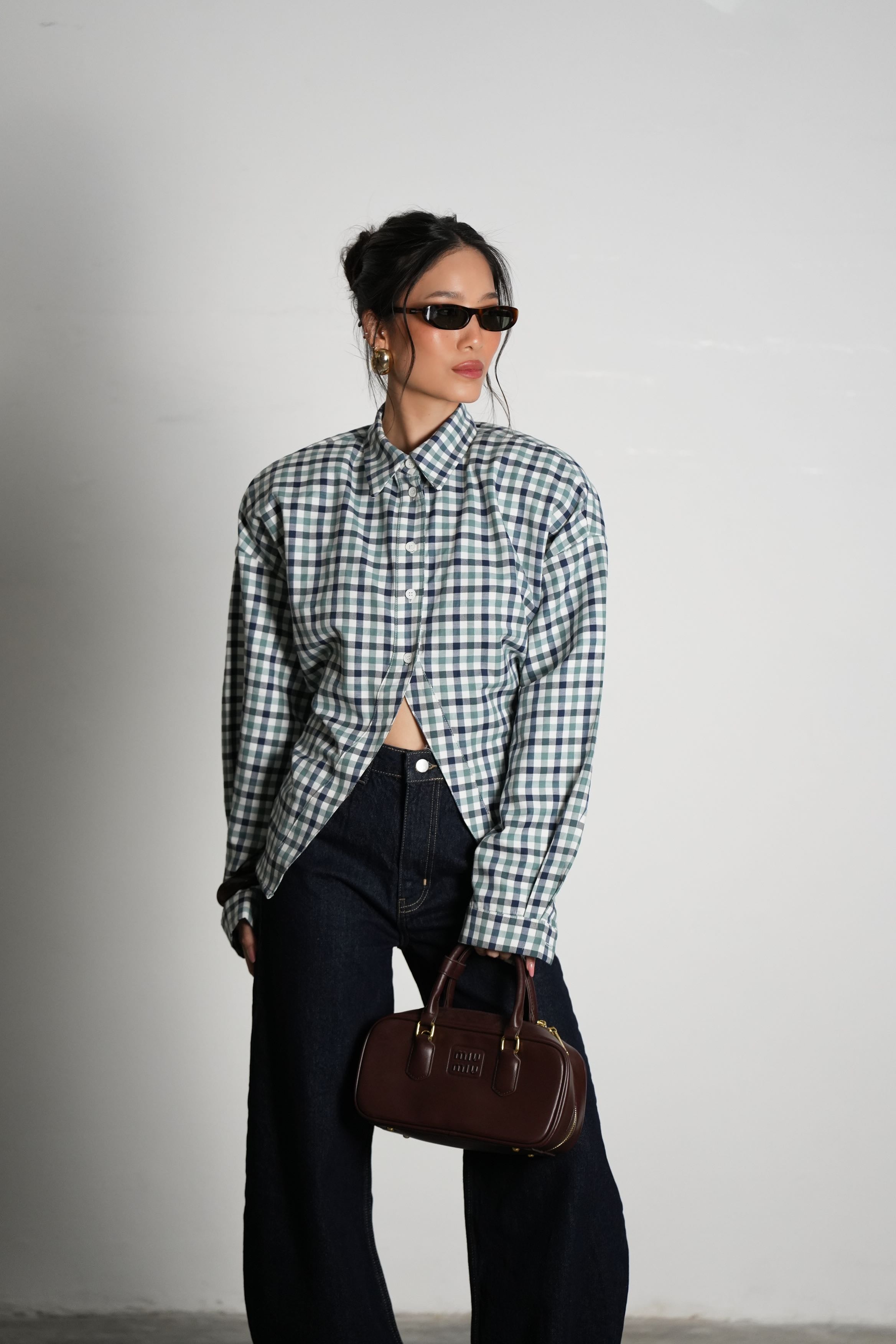 חולצת סילברה-ירוק כחול