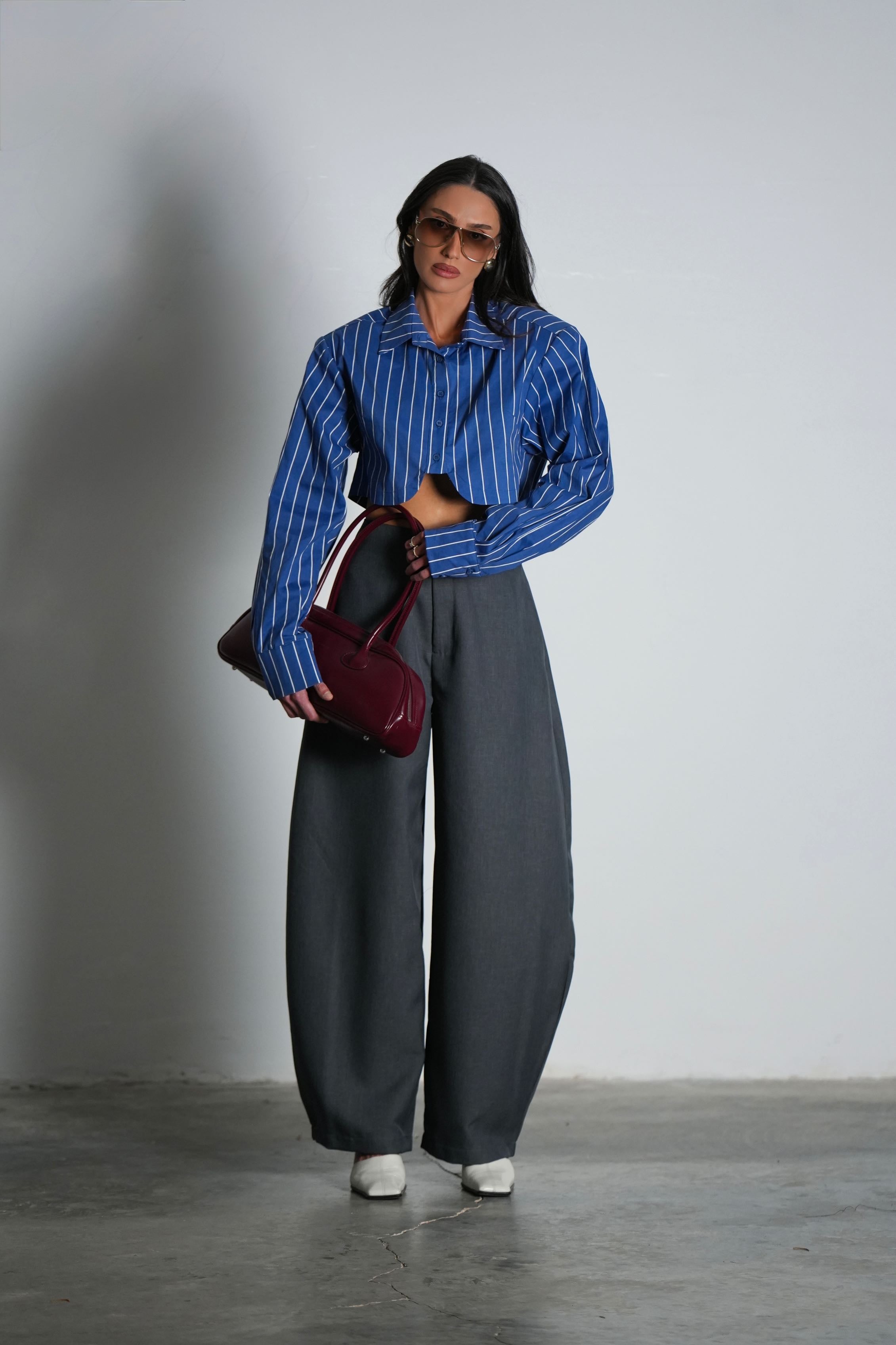 חולצת סטריפ-כחול פסים