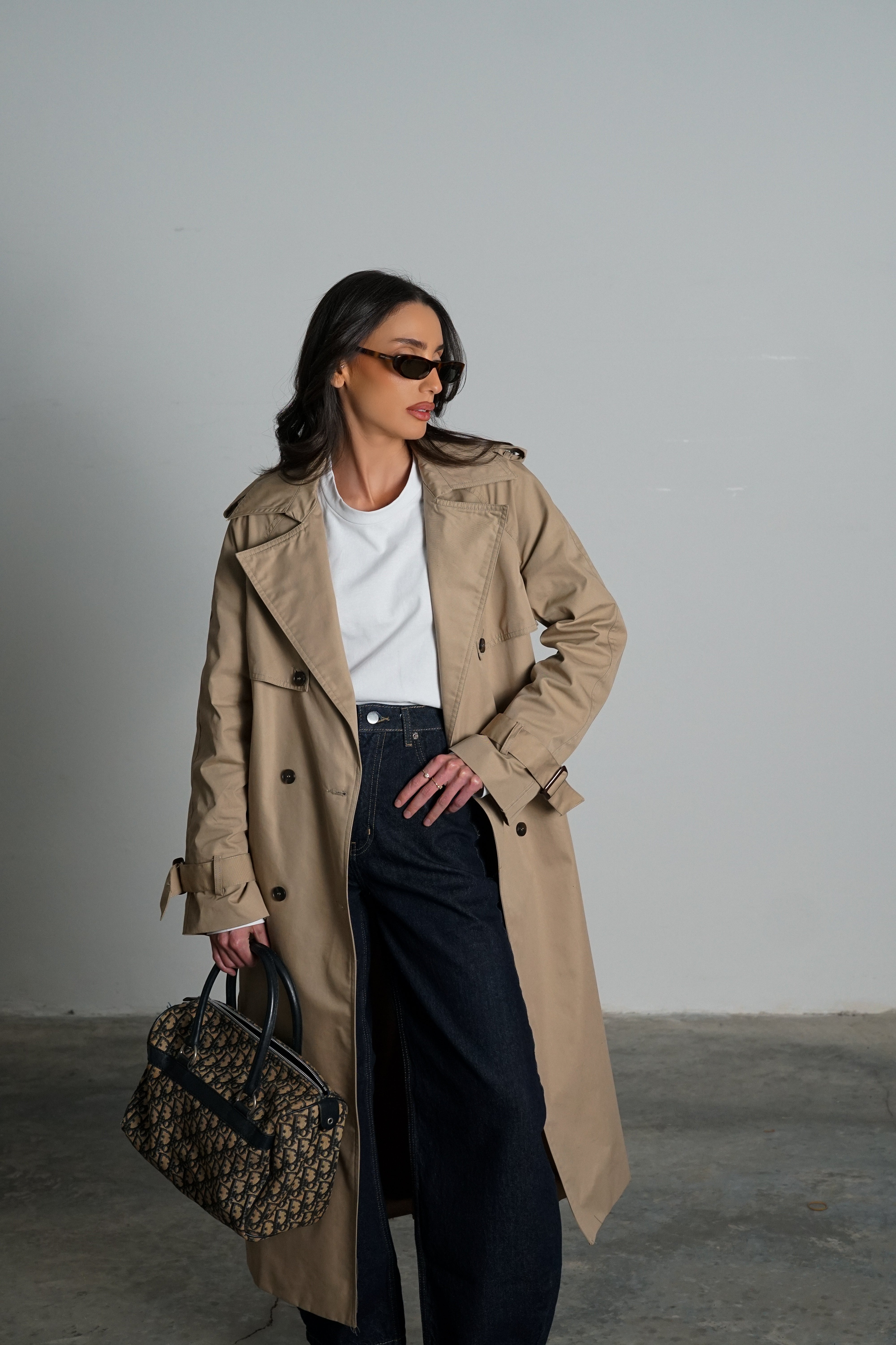 מעיל טרנץ' פיורל-בז כהה