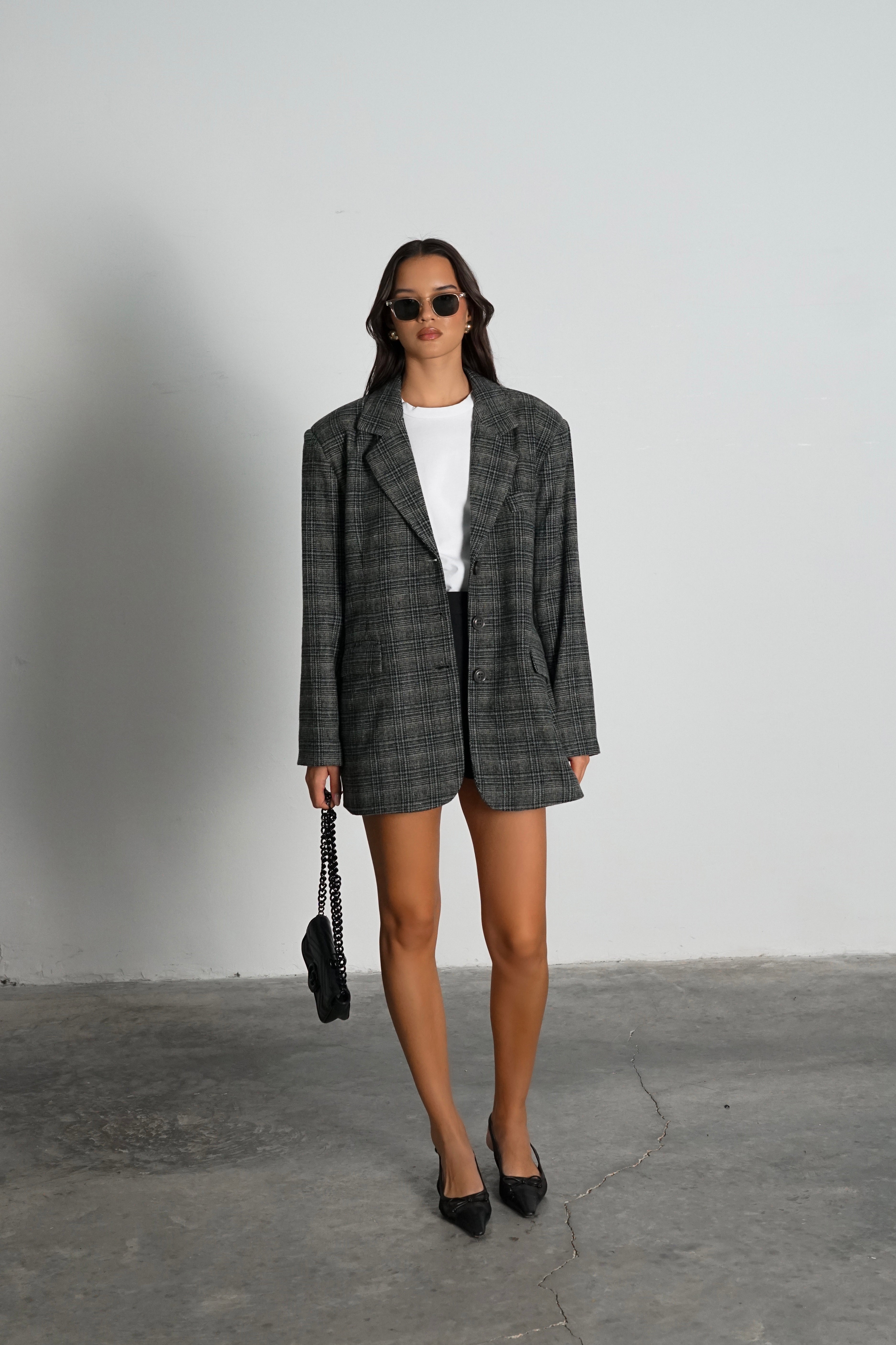 ג'קט קורט-אפור