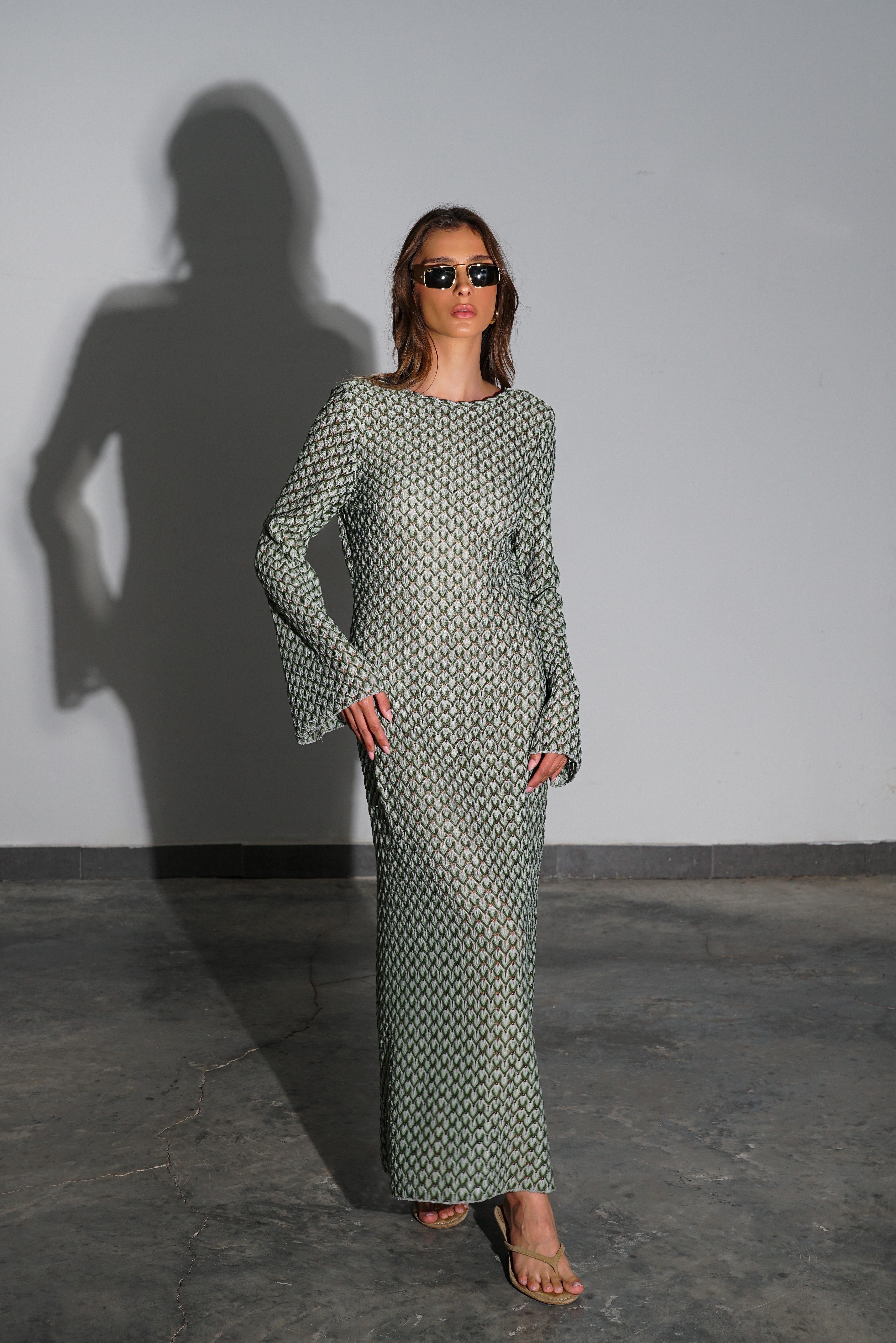 שמלת טומזו-ירוק כהה