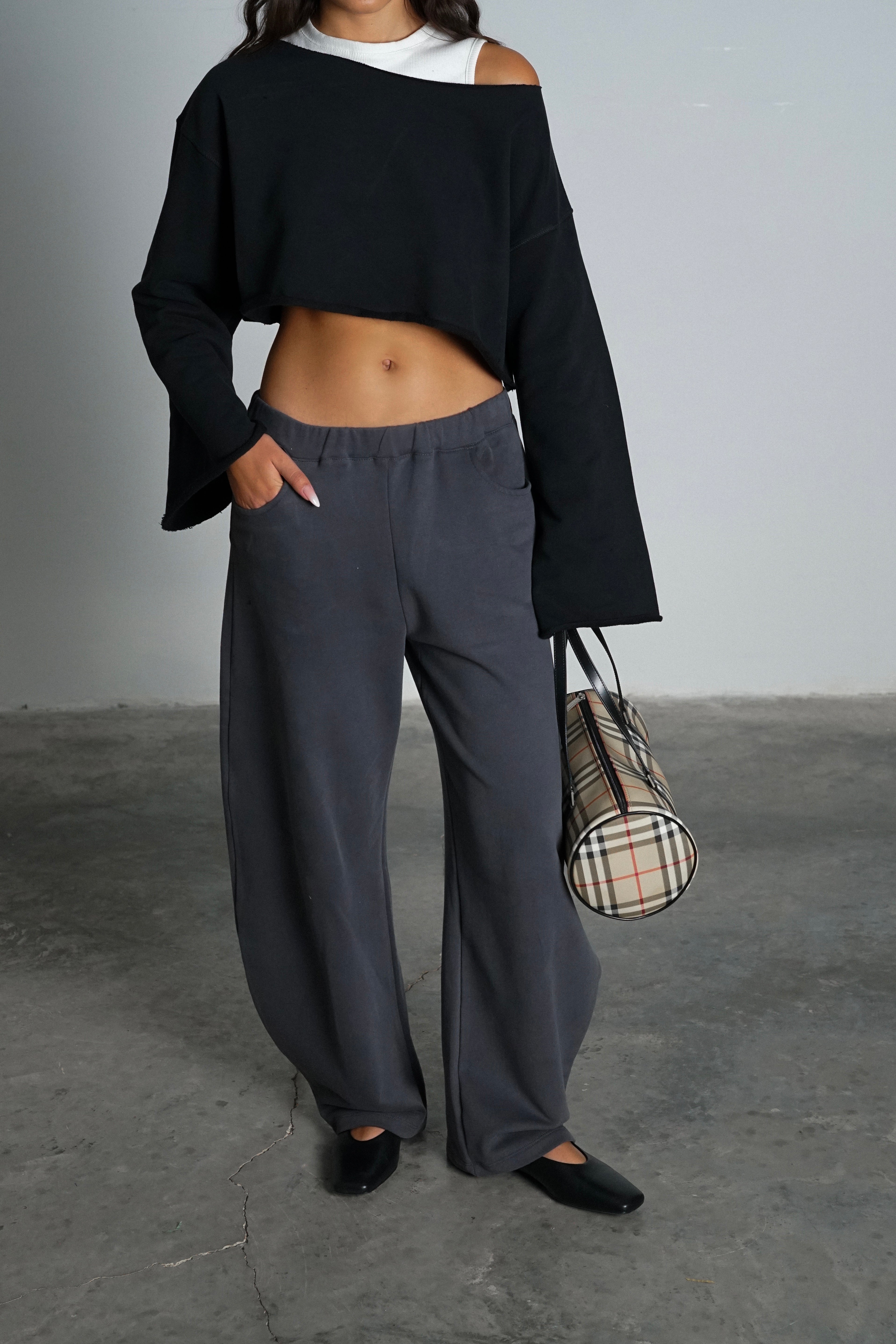 מכנסי סליבו-אפור פלדה