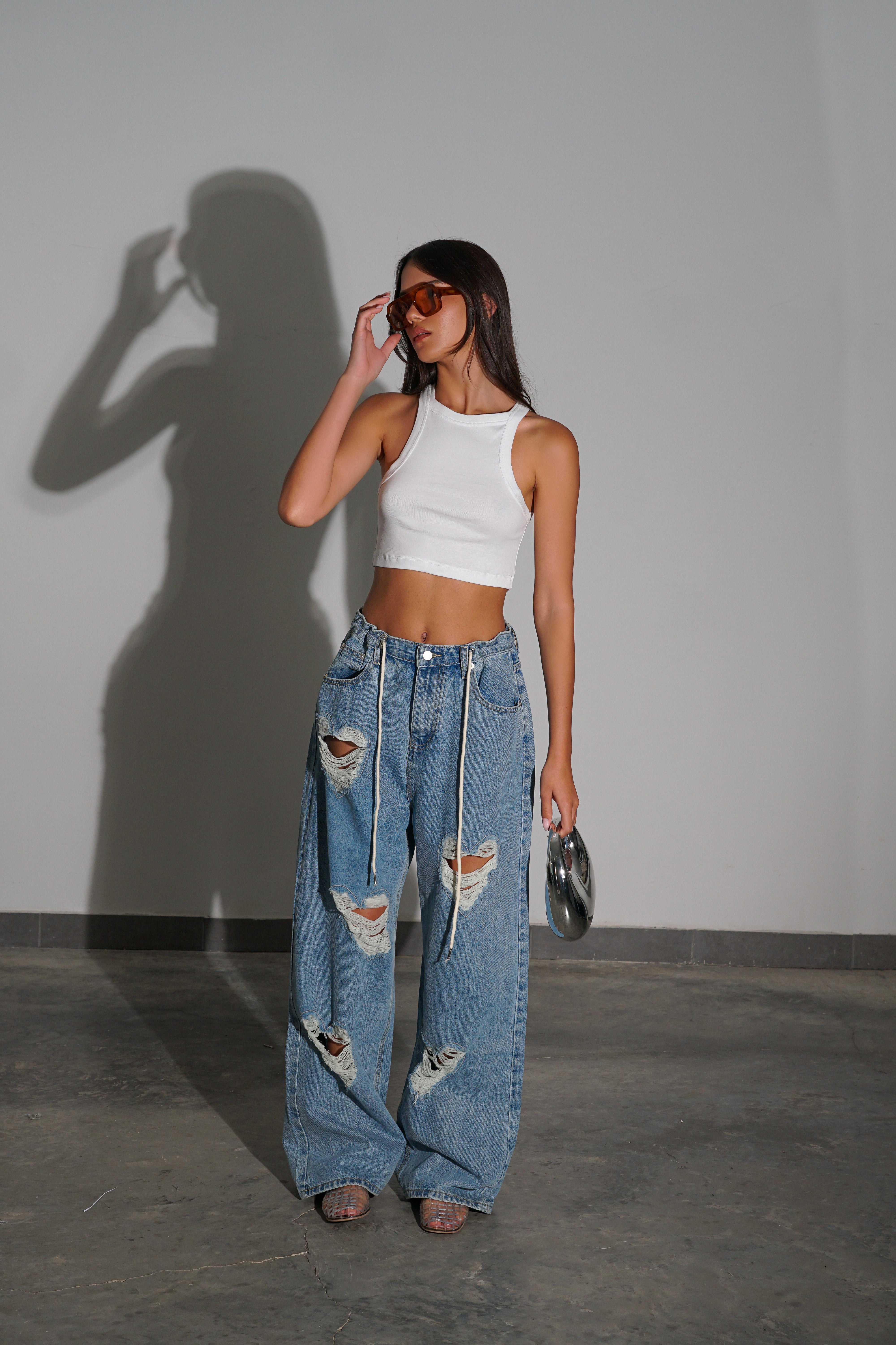 ג'ינס לבבות-כחול כהה