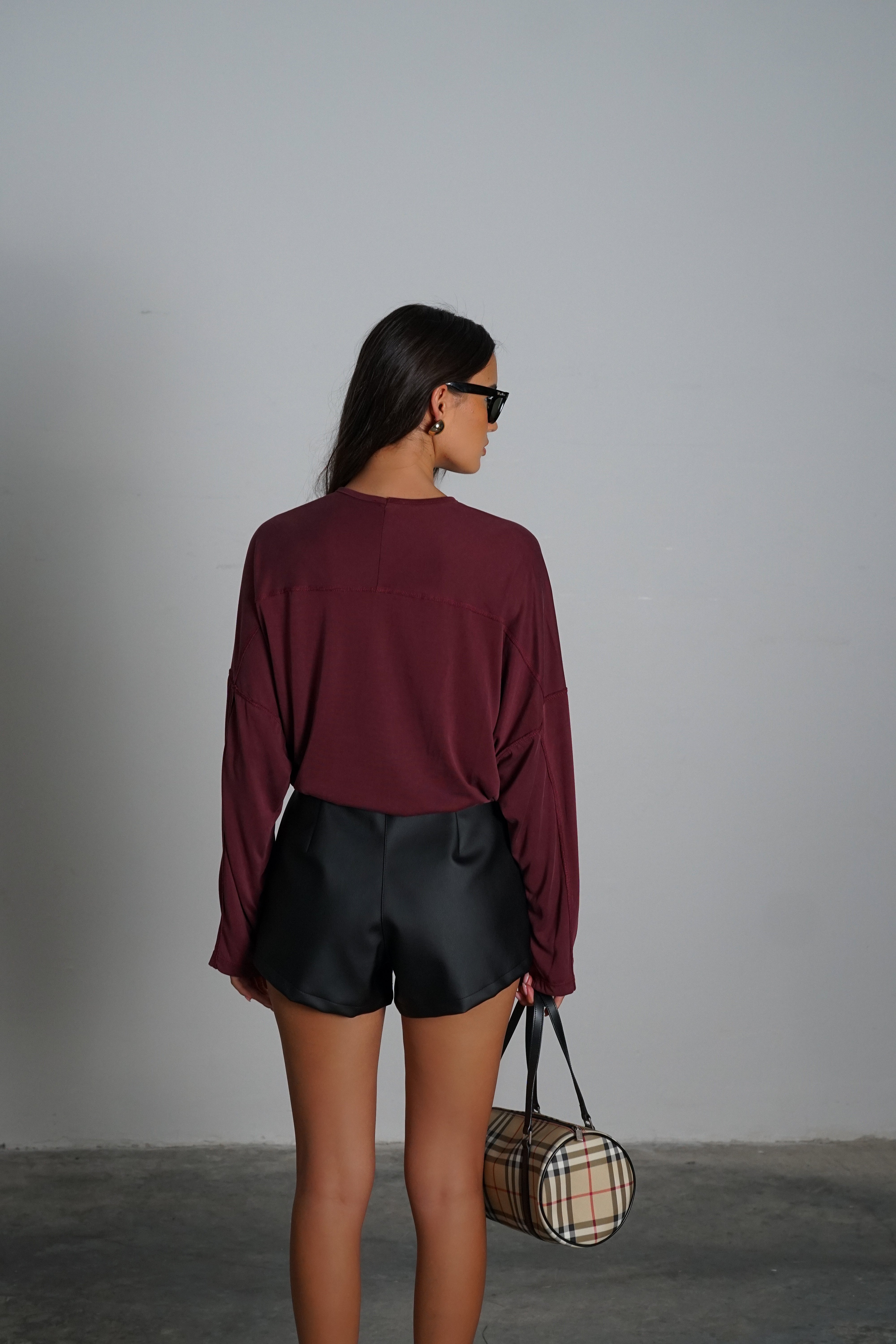 חולצת קריקט-בורדו