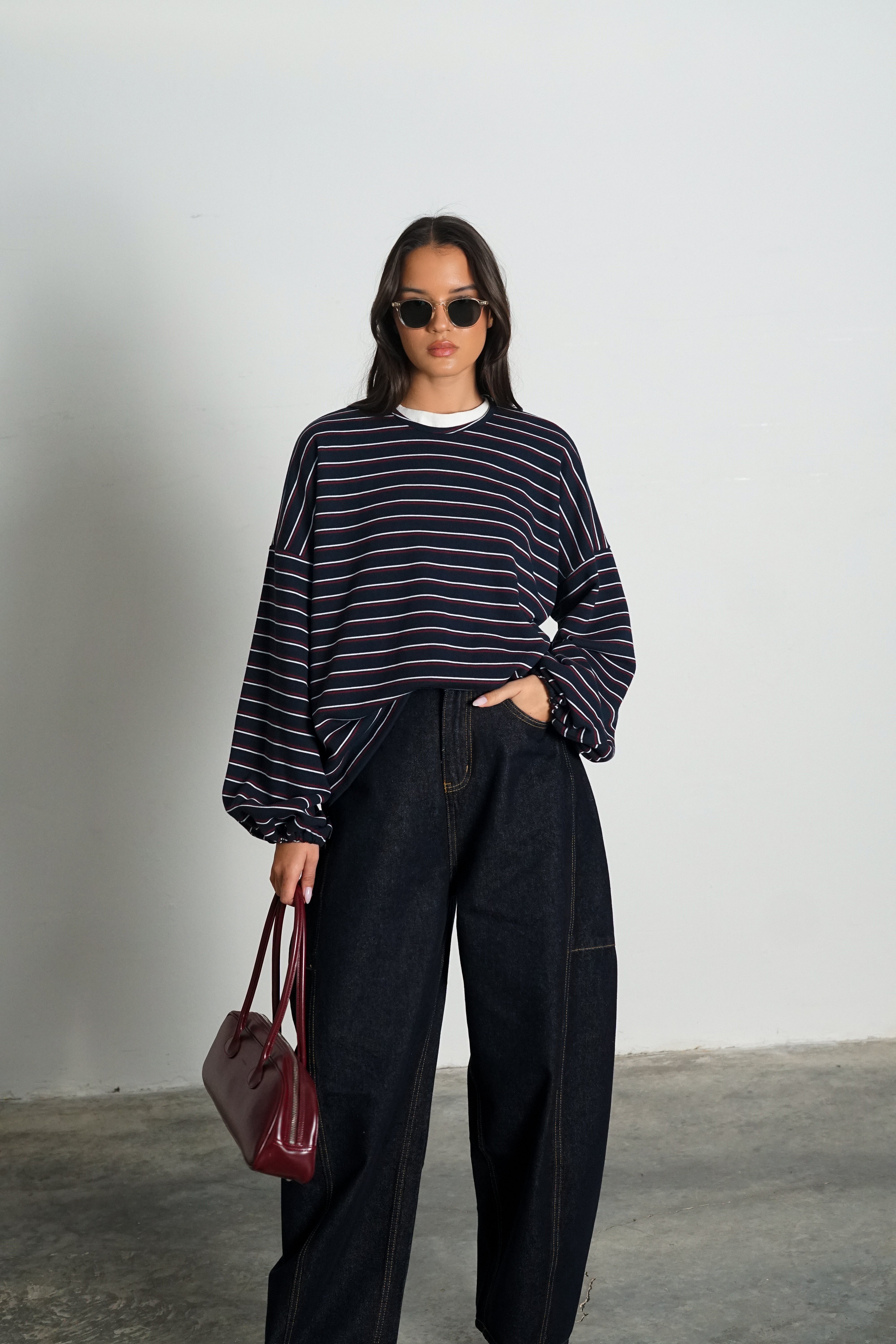 חולצת מייבי-כחול פסים