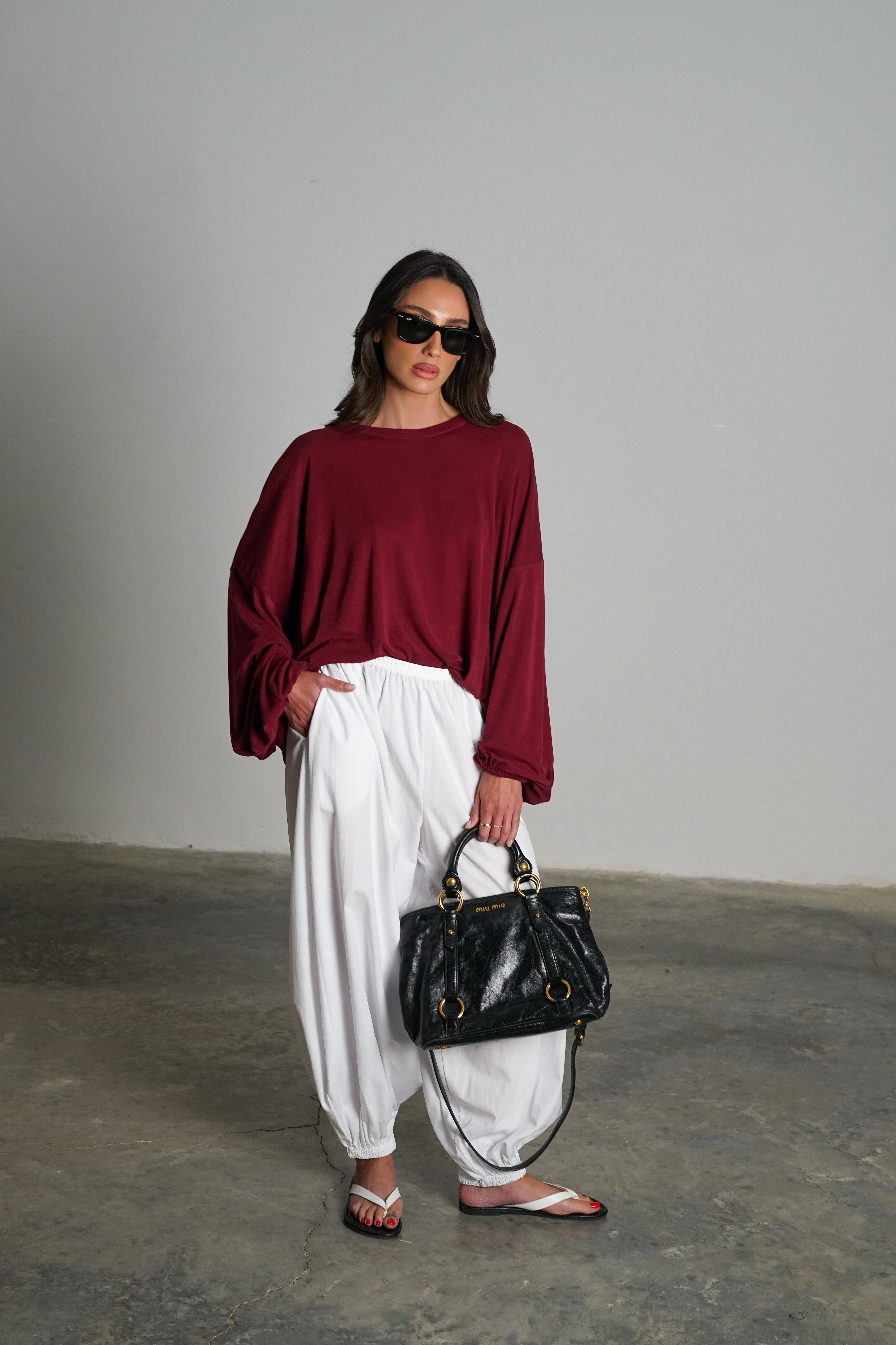 חולצת מייבי-בורדו