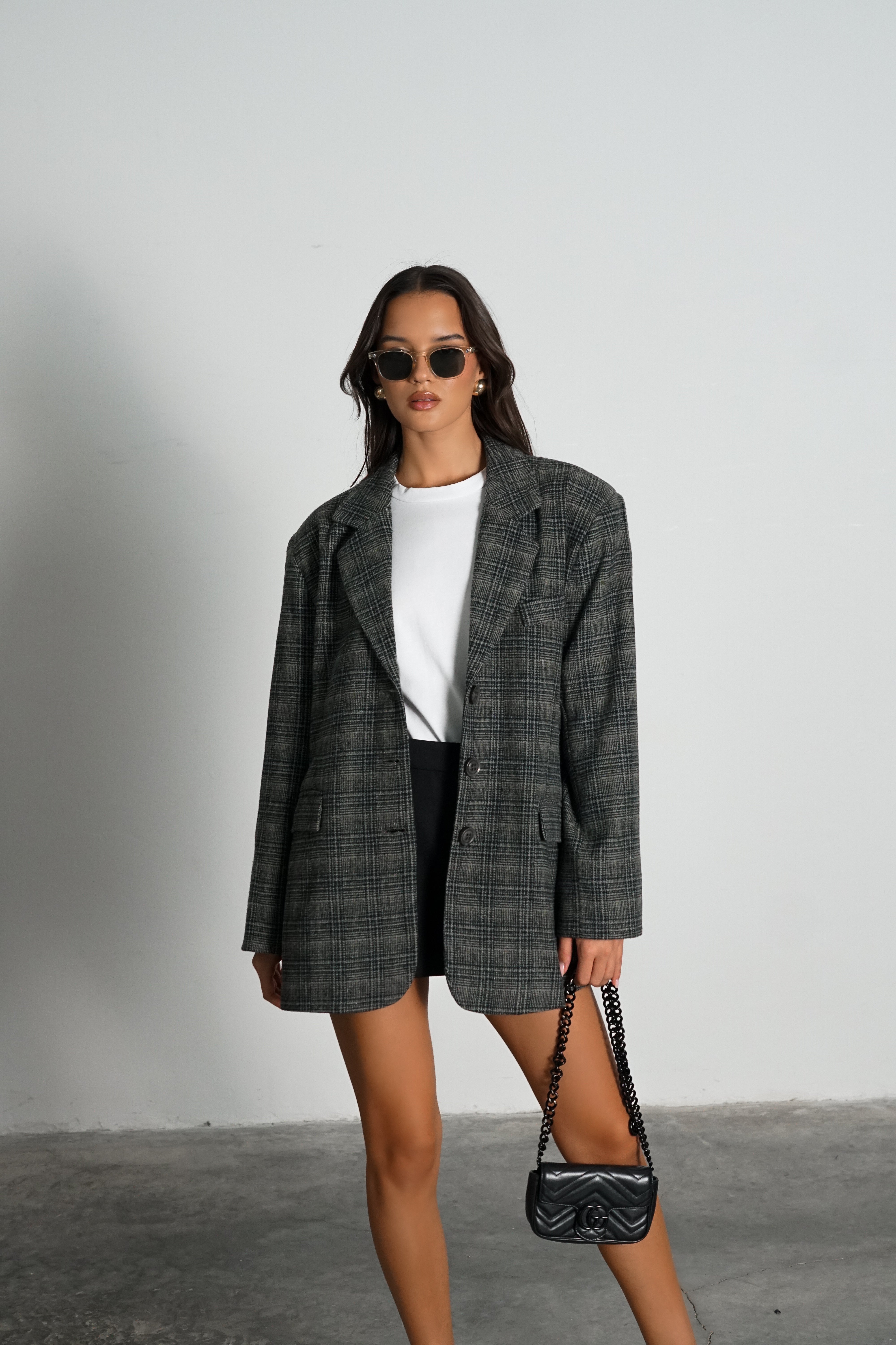 ג'קט קורט-אפור