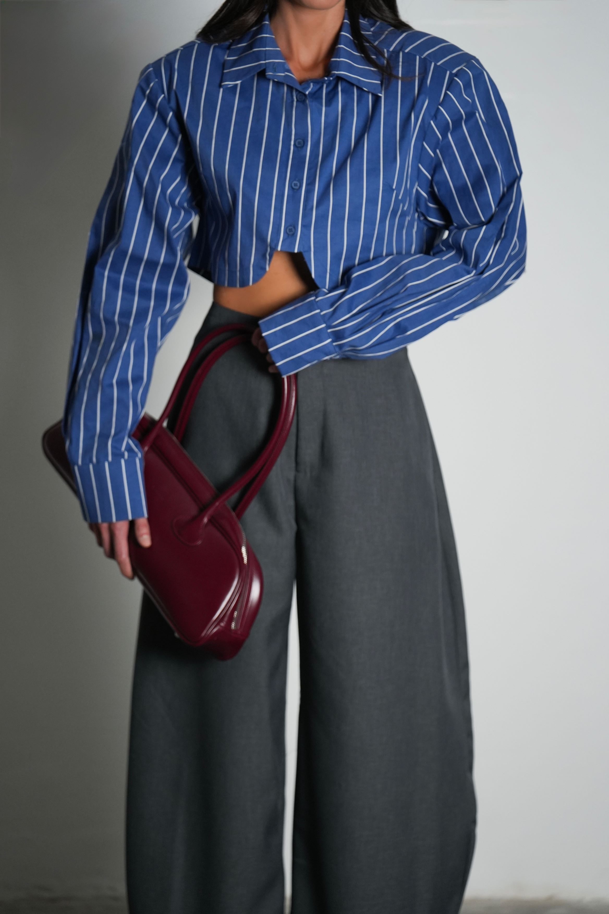 חולצת סטריפ-כחול פסים