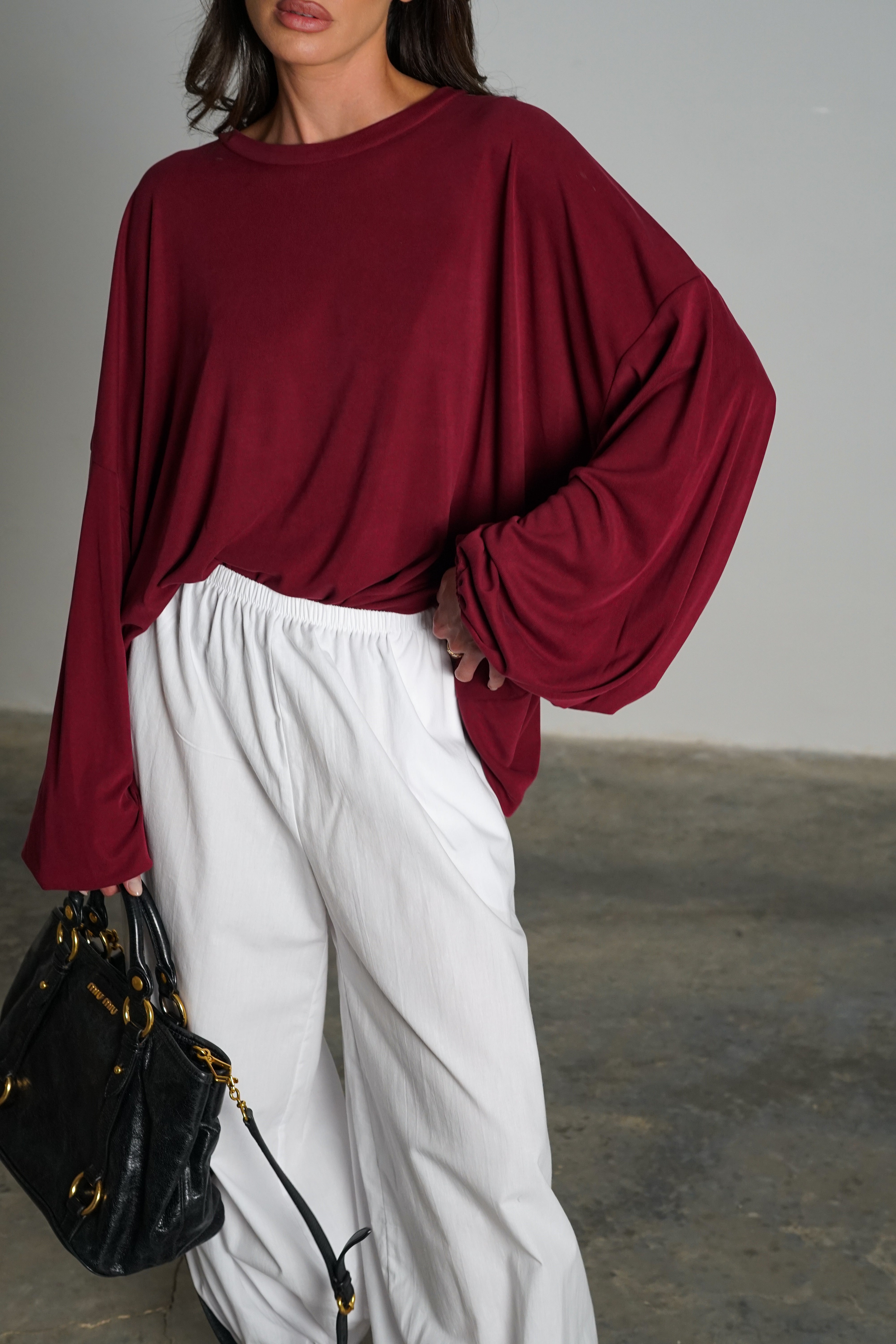 חולצת מייבי-בורדו